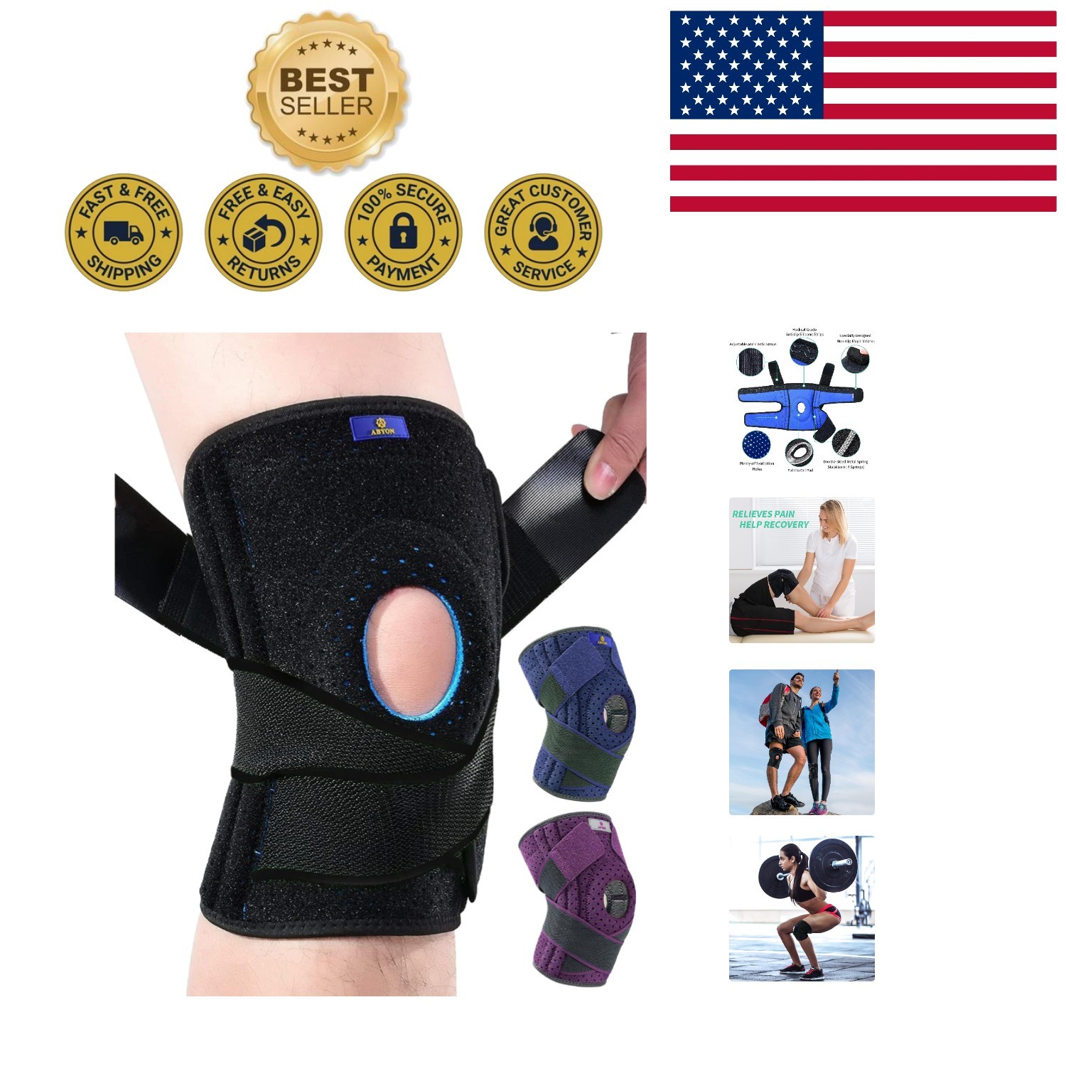 Adjustable Knee Brace for Arthritis & Injury Relief – FSA/HSA Eligible Plus Size