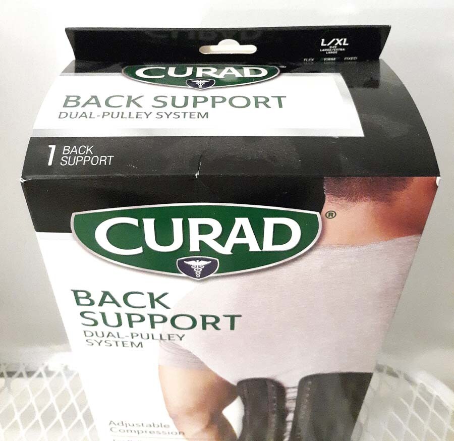 NIB CURAD Back Support with Dual- Pulley System Adjustable Compression-L-XL