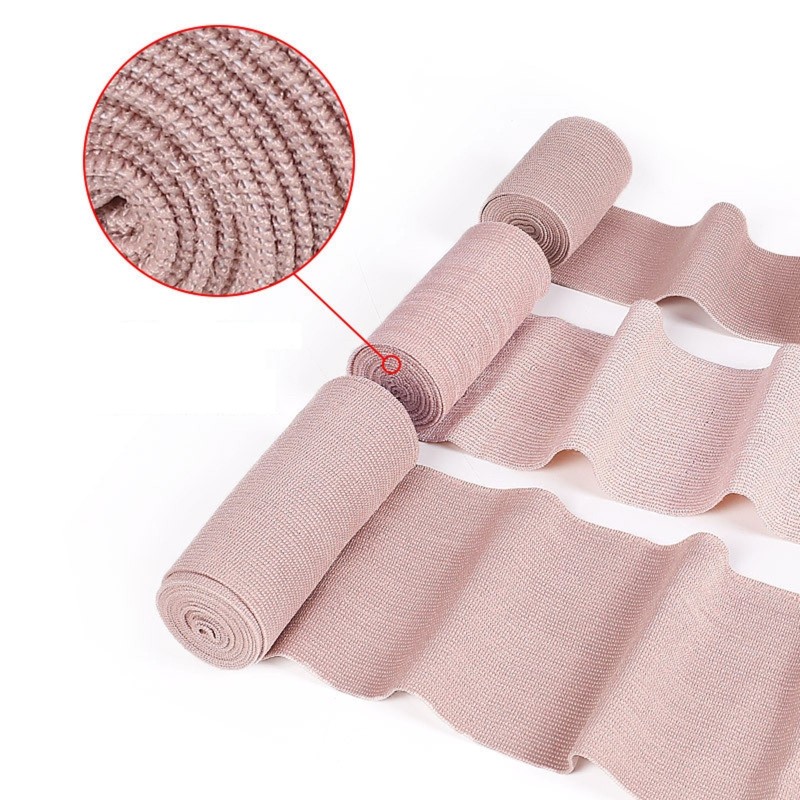 Roll Of Elastic Compression Bandage Wrap with Hooks, Athletic Sport Support Tape
