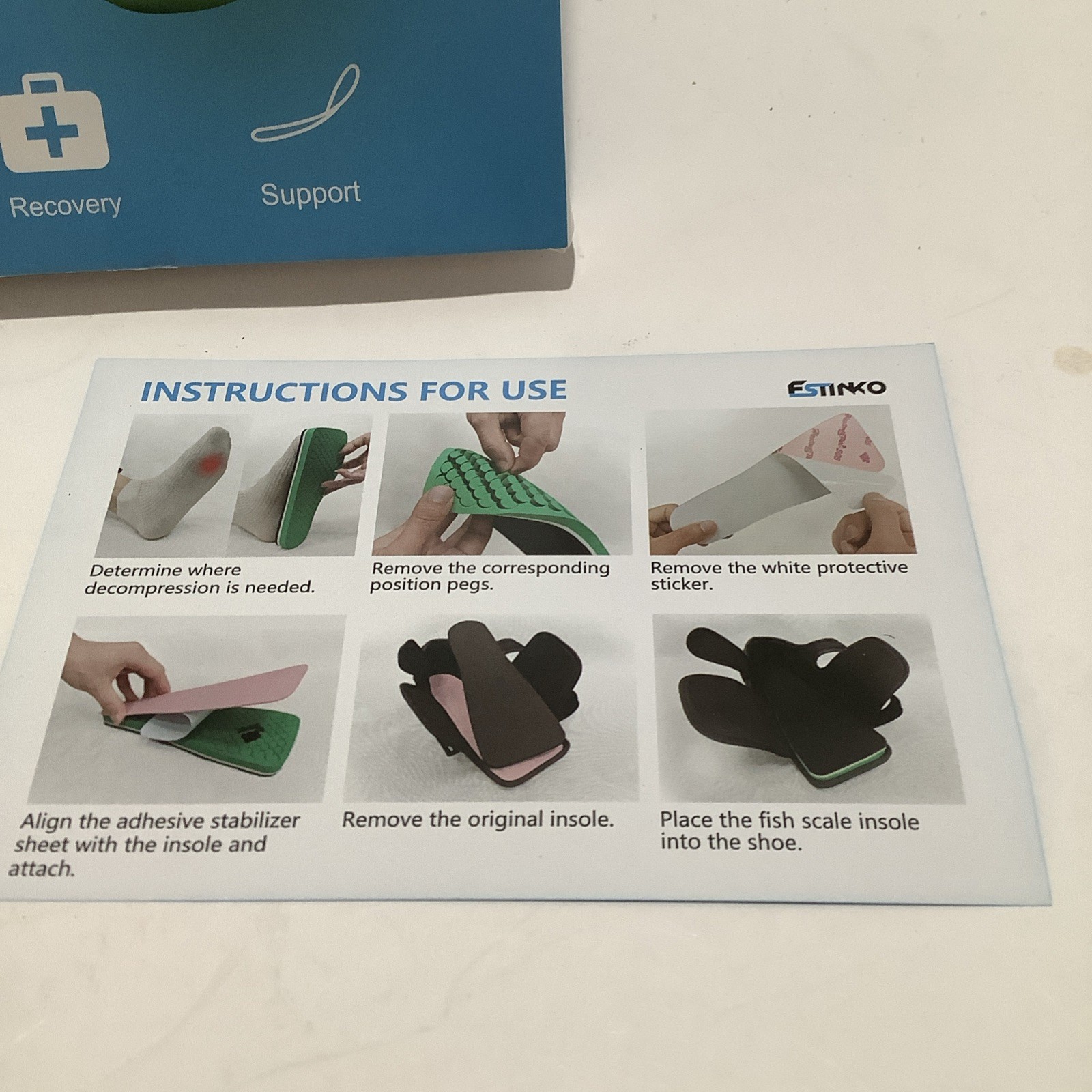 Estinko Post Op, Medical Decompression Insole (1) for Recovery Shoe, New XXS
