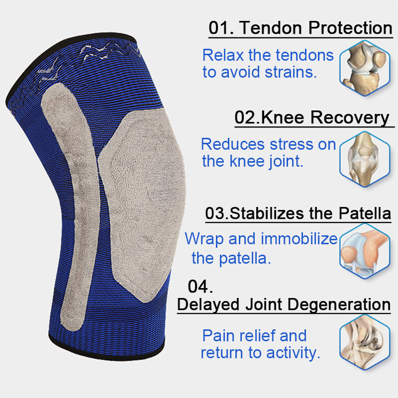 Knee Brace Gel Pad Compression Sleeve Support Arthritis Joint Pain Relief Sports