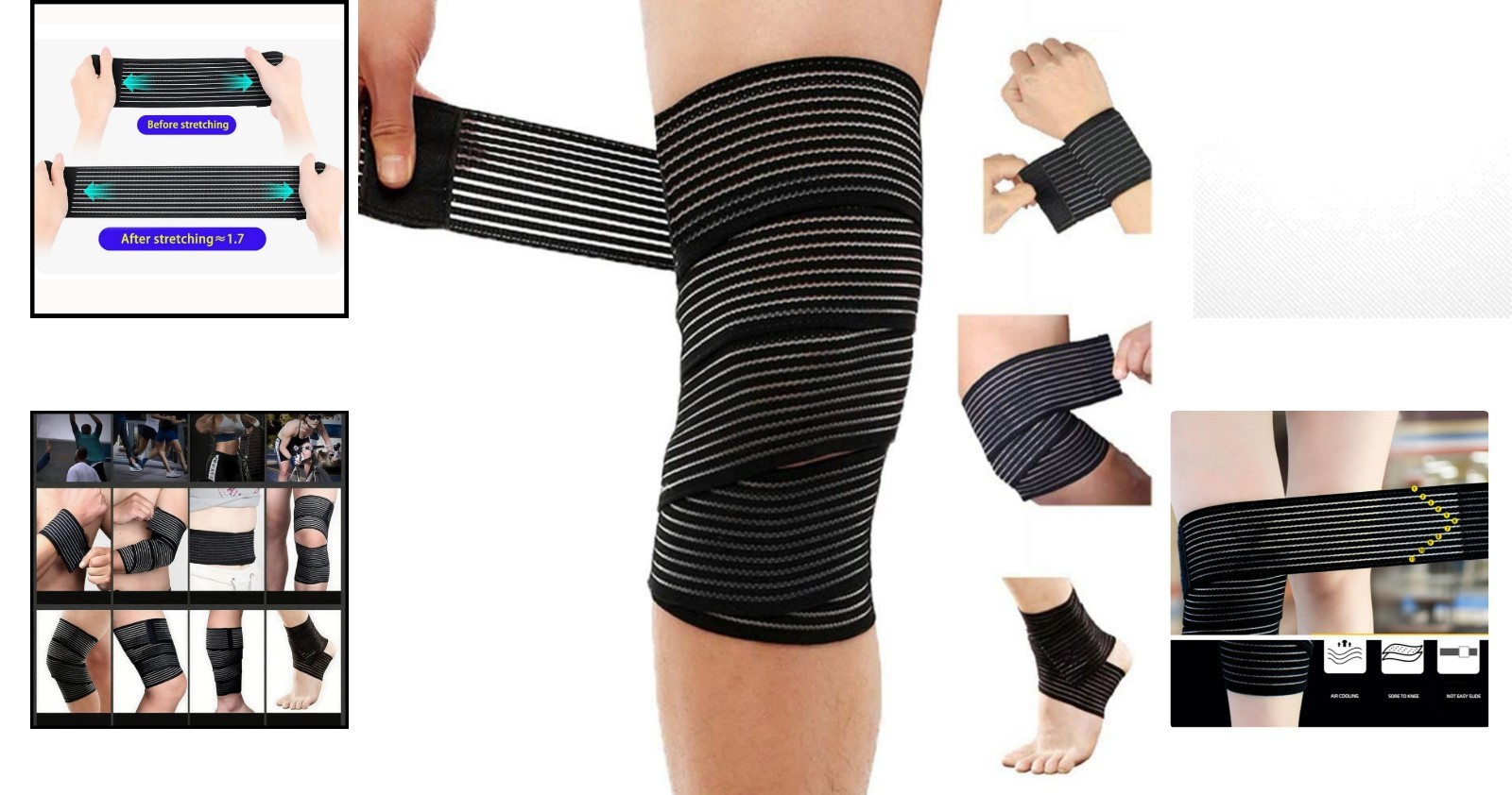 Versatile Elastic Knee Wrap for Joint Pain Relief – Perfect for Sports & Fitness