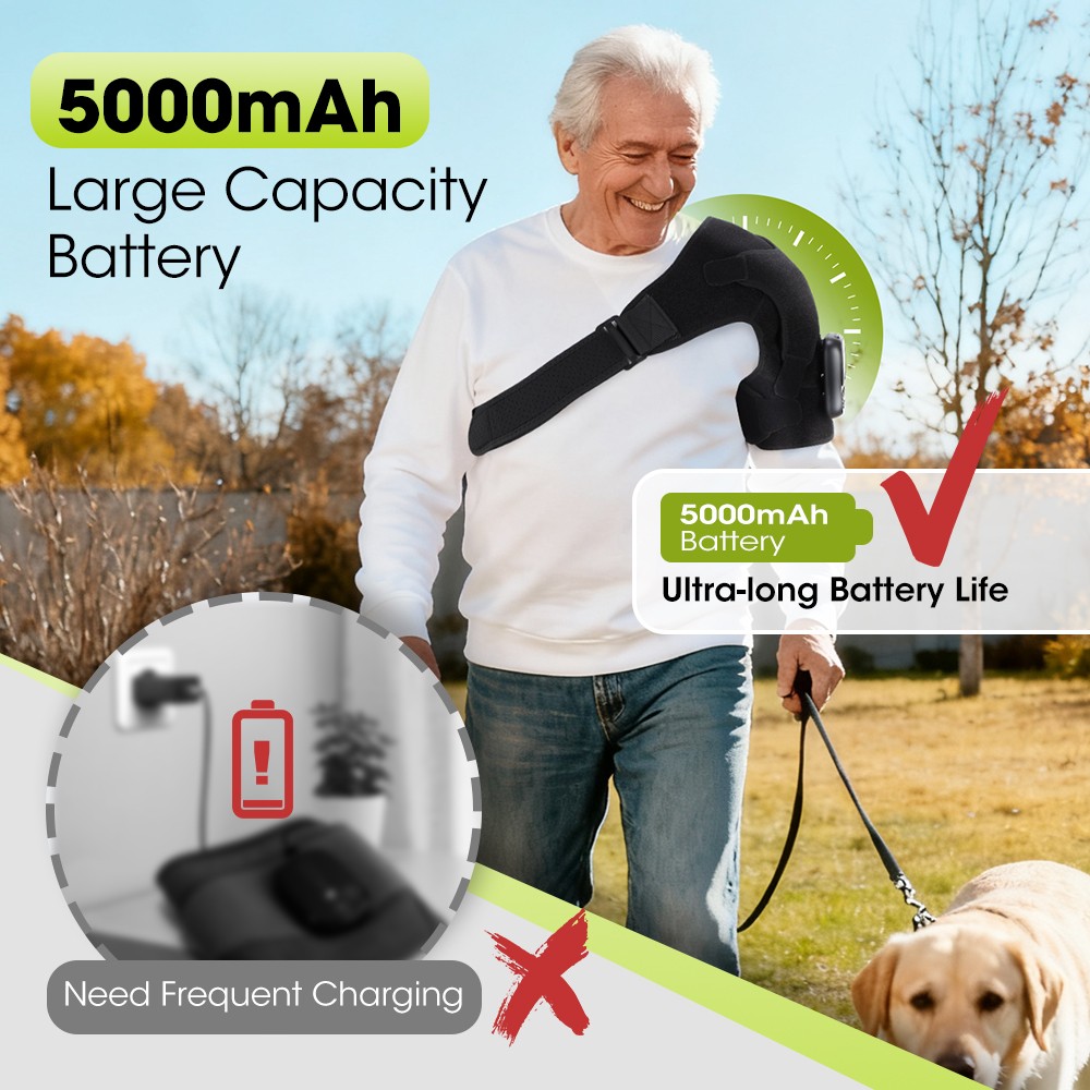APP Control Heated Shoulder Massager with Heat Vibration Brace Joint Pain Relief