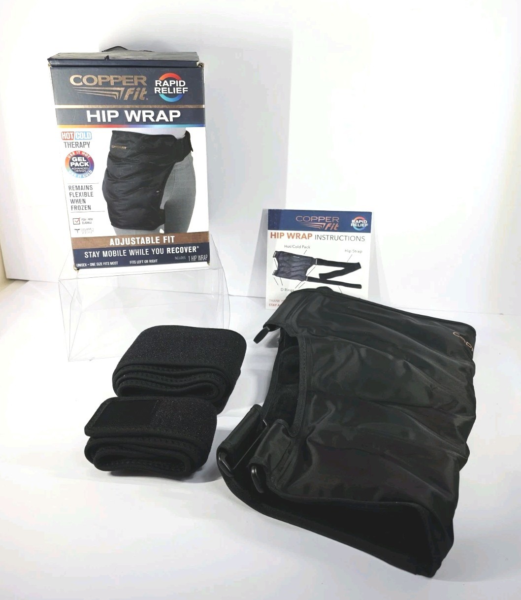 Copper Fit Rapid Relief Hip Wrap | Hot/Cold Therapy | Adjustable| Post Surgery