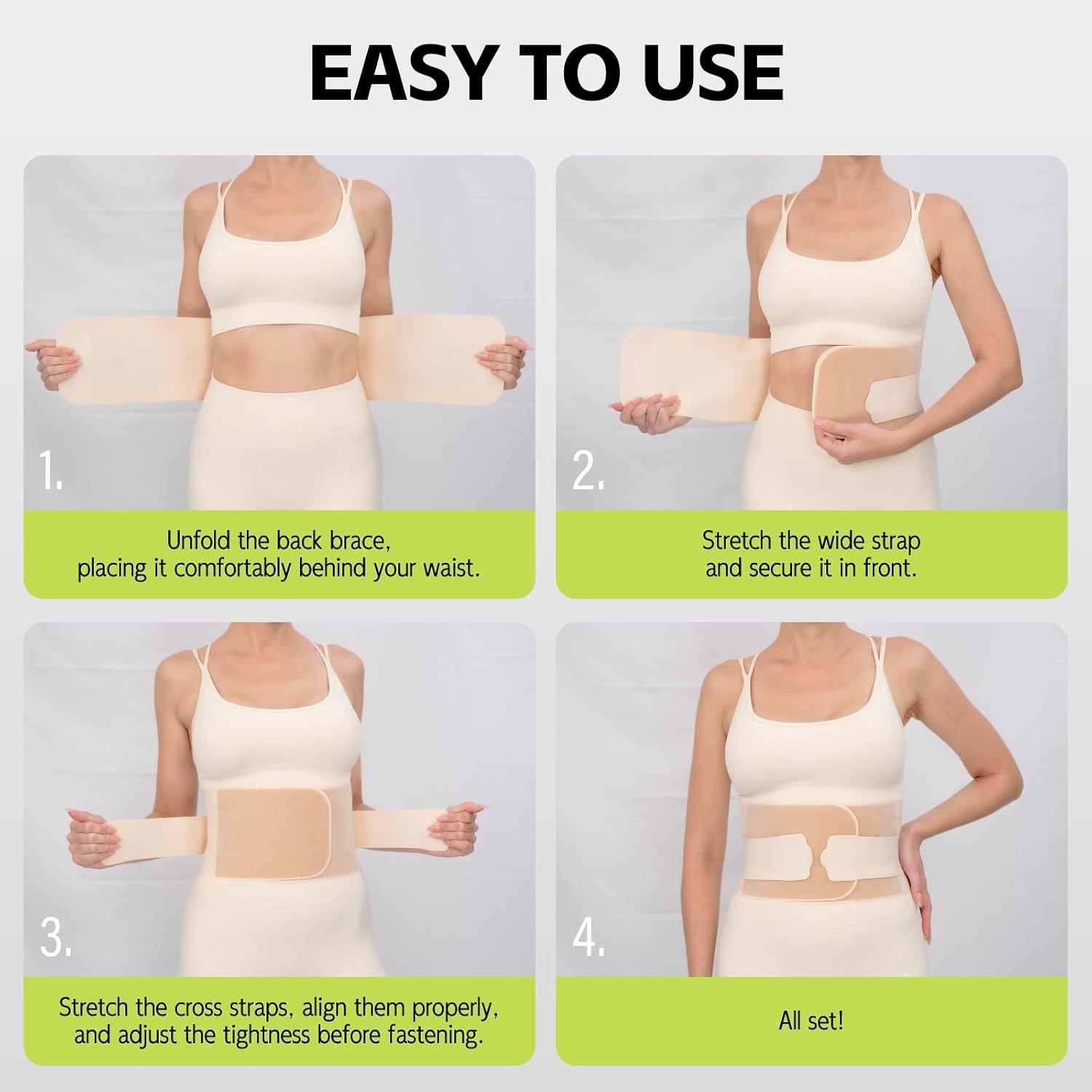 Back Brace for Men Lower Back, Ultra-Thin Back Support for Women, Lightweight Br