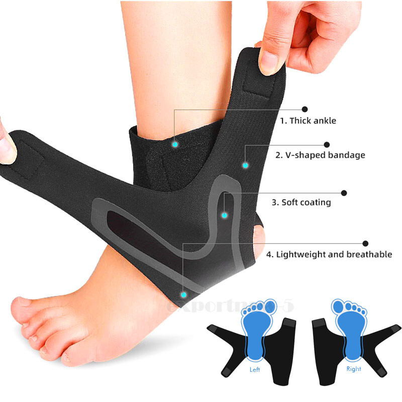 Ankle Brace Compression Support Sleeve Swelling Achilles Tendon Joint Pain Wrap@