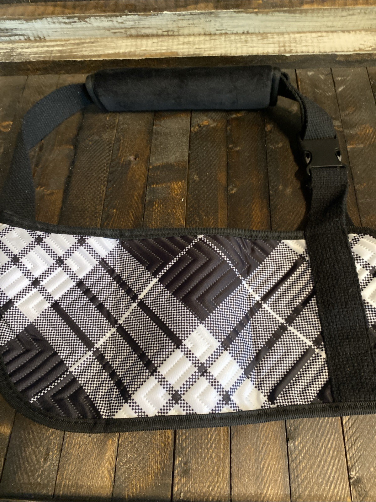 Kids Arm Sling Sz L Black Plaid Breathable Fabric Shoulder Immobilizer