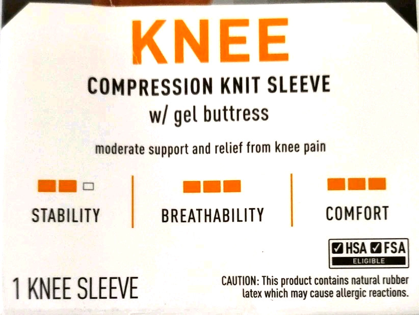 McDavid Sz L/XL Sport Compression Knit Knee Sleeve with Gel Buttress Unisex Gray