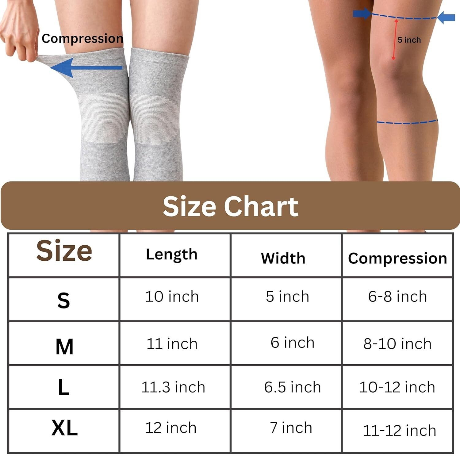 N! Bamboo Knee Sleeve for Men Women Knee Support for Running Gym Badminton Sport