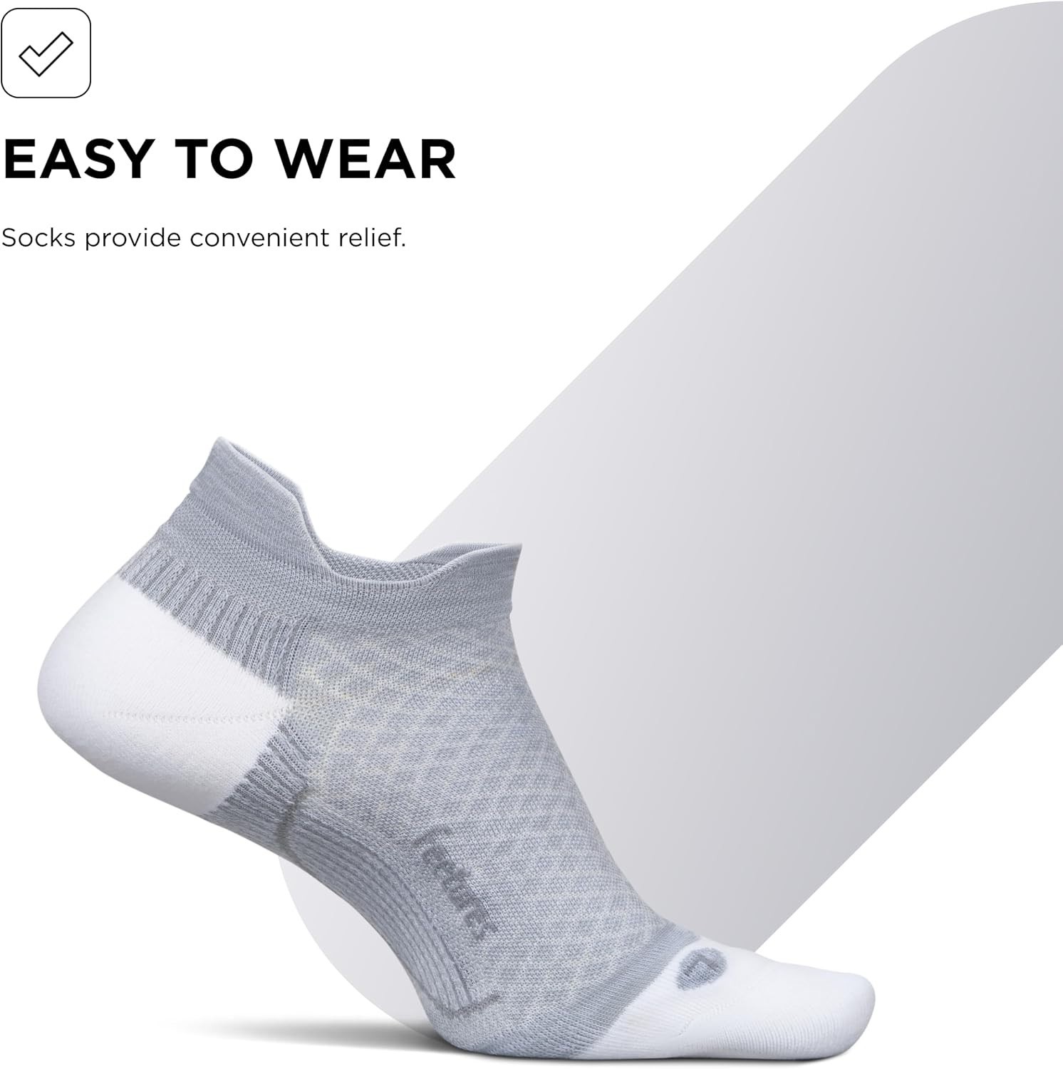 Breathable Athletic Socks Large Gray 3-Pair Plantar Fasciitis Relief No Show