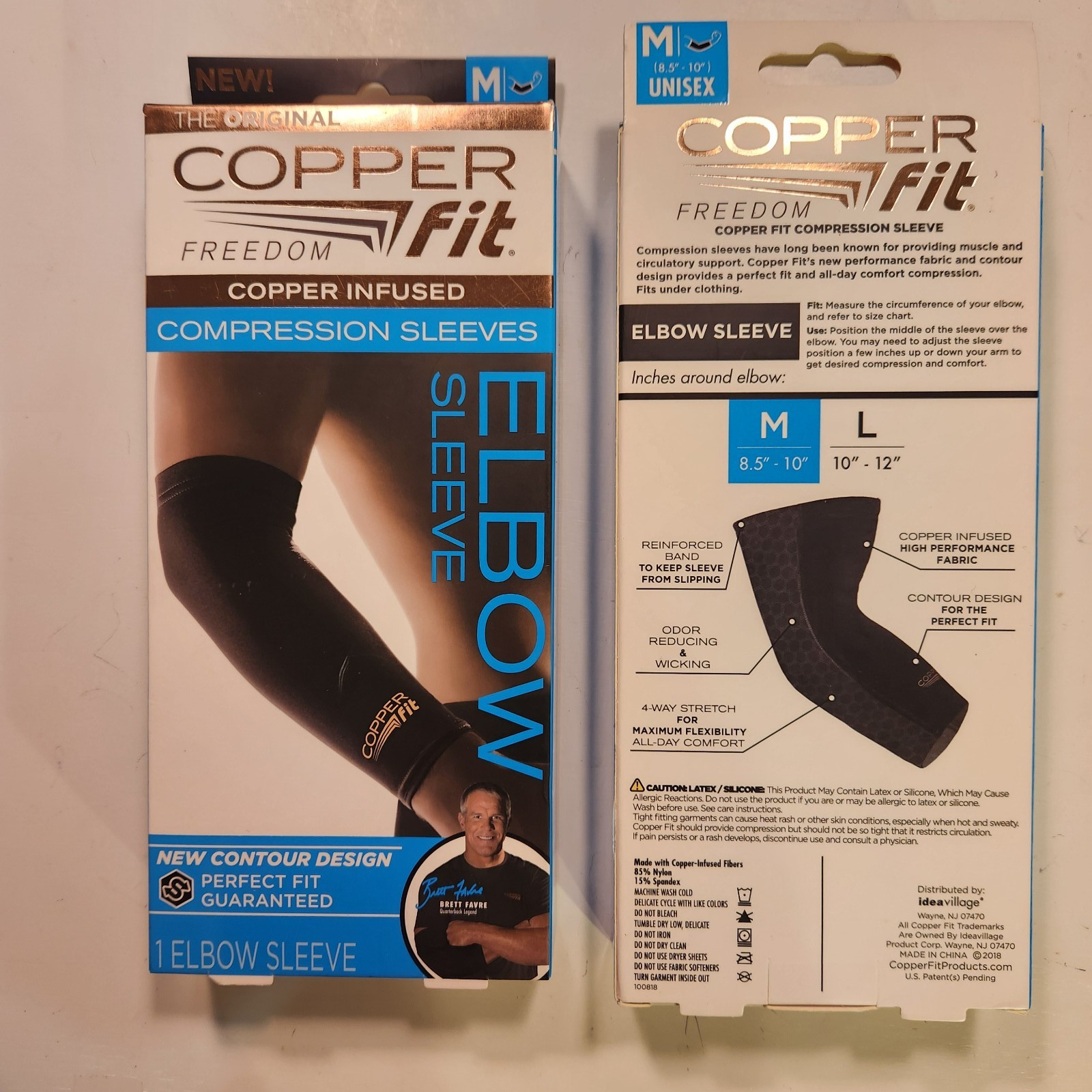 Original Copper Fit Freedom Elbow Compression Sleeve, 2 packs, Medium, Unisex