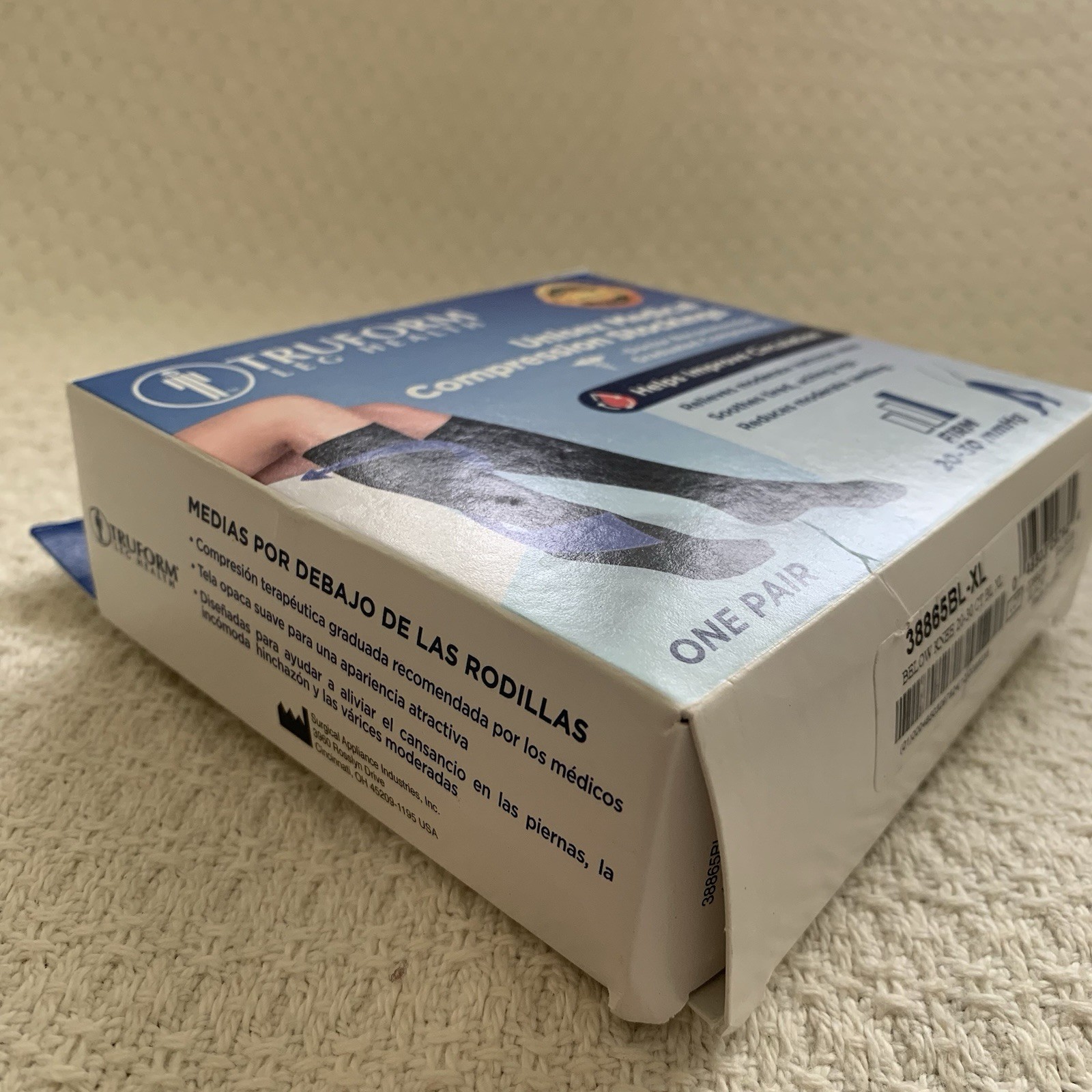 Truform Leg Health Medical Black Size XL Unisex Compression Stockings 20-30 mmHg