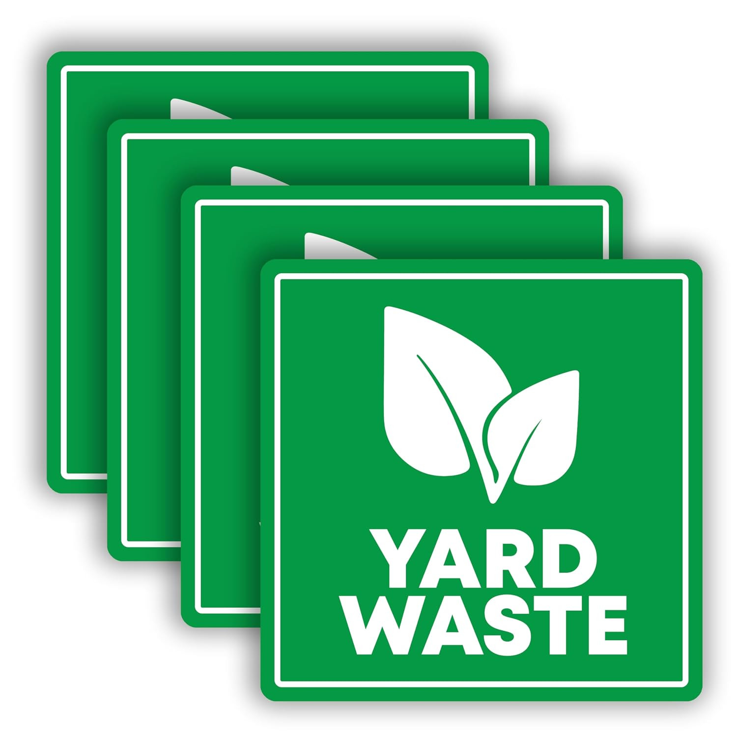 | 4 Pcs Yard Waste Only Sticker – 3.5″ by 3.5″ – Strong Adhesive, Durable, Weath