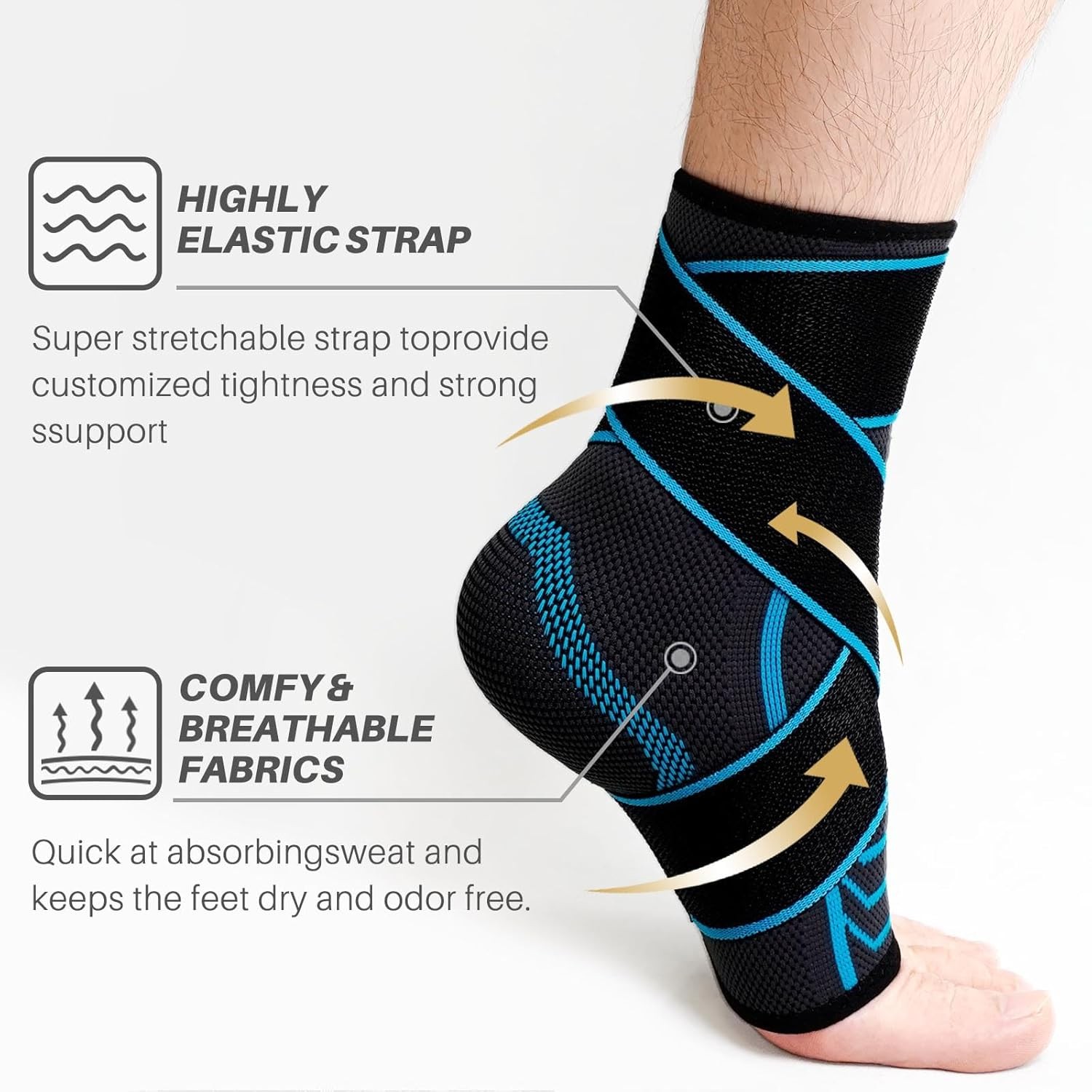 Ankle Brace for Sprained Ankle, Plantar Fasciitis & Achilles Tendonitis Relief,