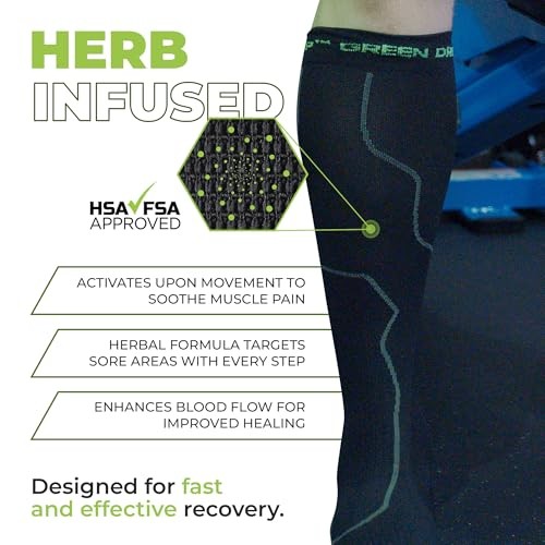 Herb-Infused Knee High Compression Socks for Men & Large/X-Large – Pack of 1