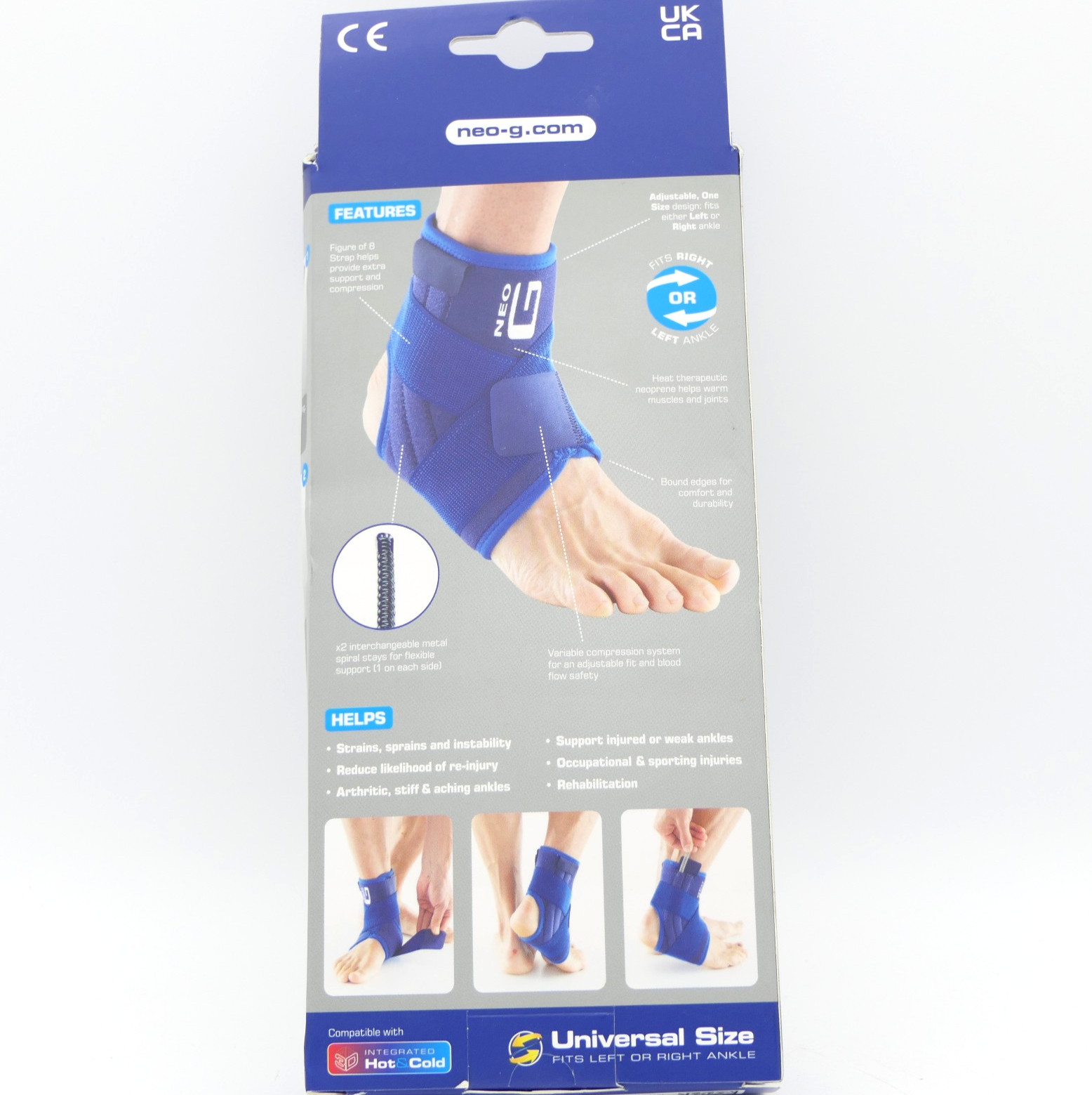 NEO-G Stabilized Ankle Support w/ Figure of 8 Strap & Adjustable Compression 997
