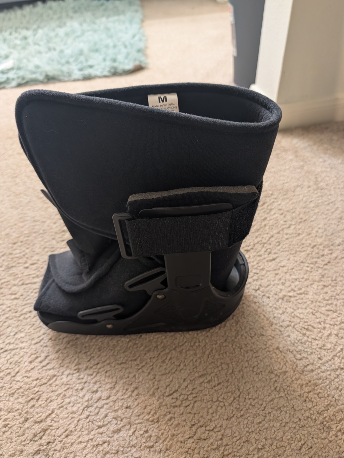 Black medical walking boot
