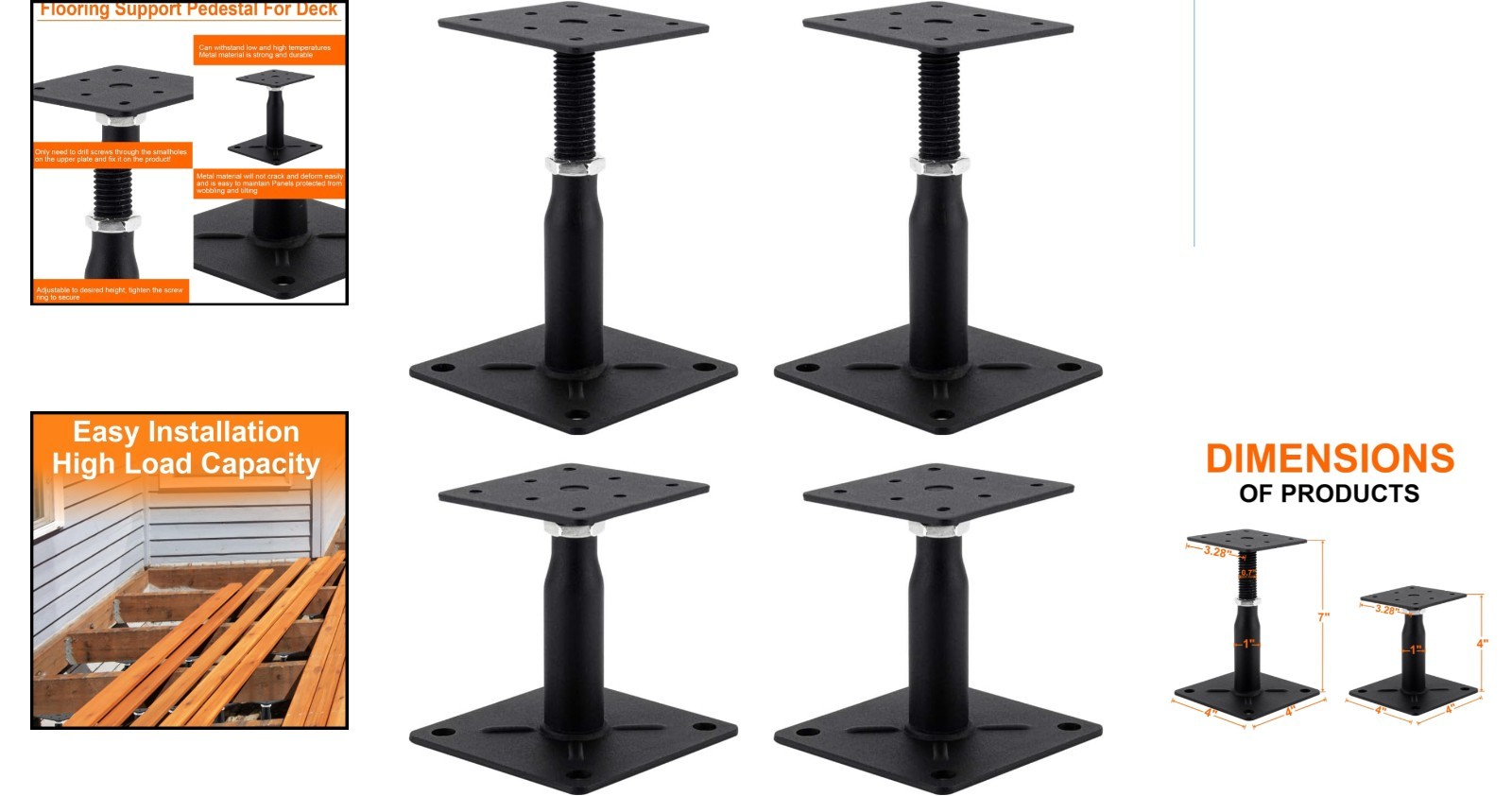 Sturdy 4400 lbs Load Capacity Adjustable Support Jack – Ideal for RV & Floors