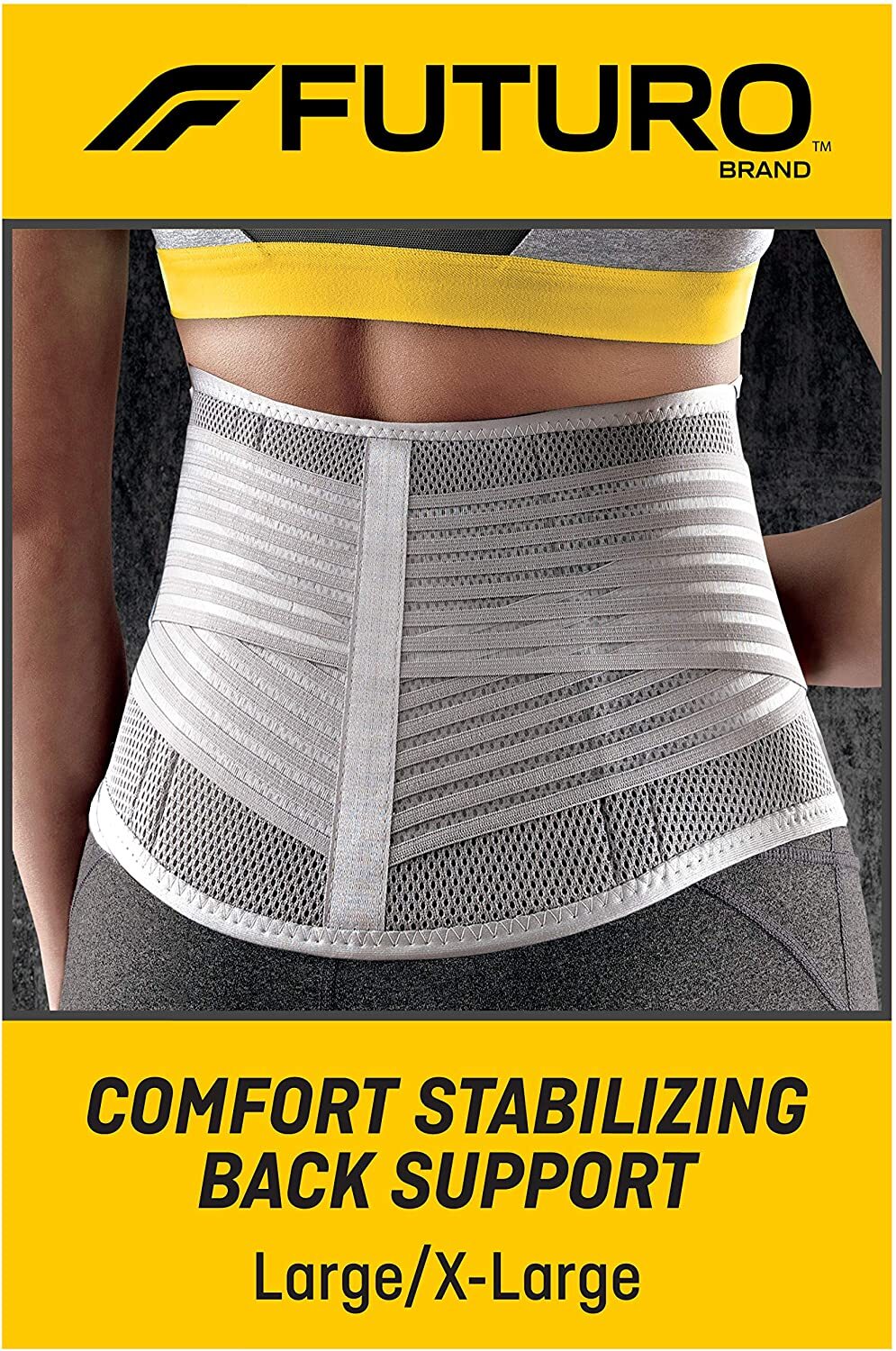 Futuro Stabilizing Back Support Lumbar Region Breathable Non-irritating Mat L-XL