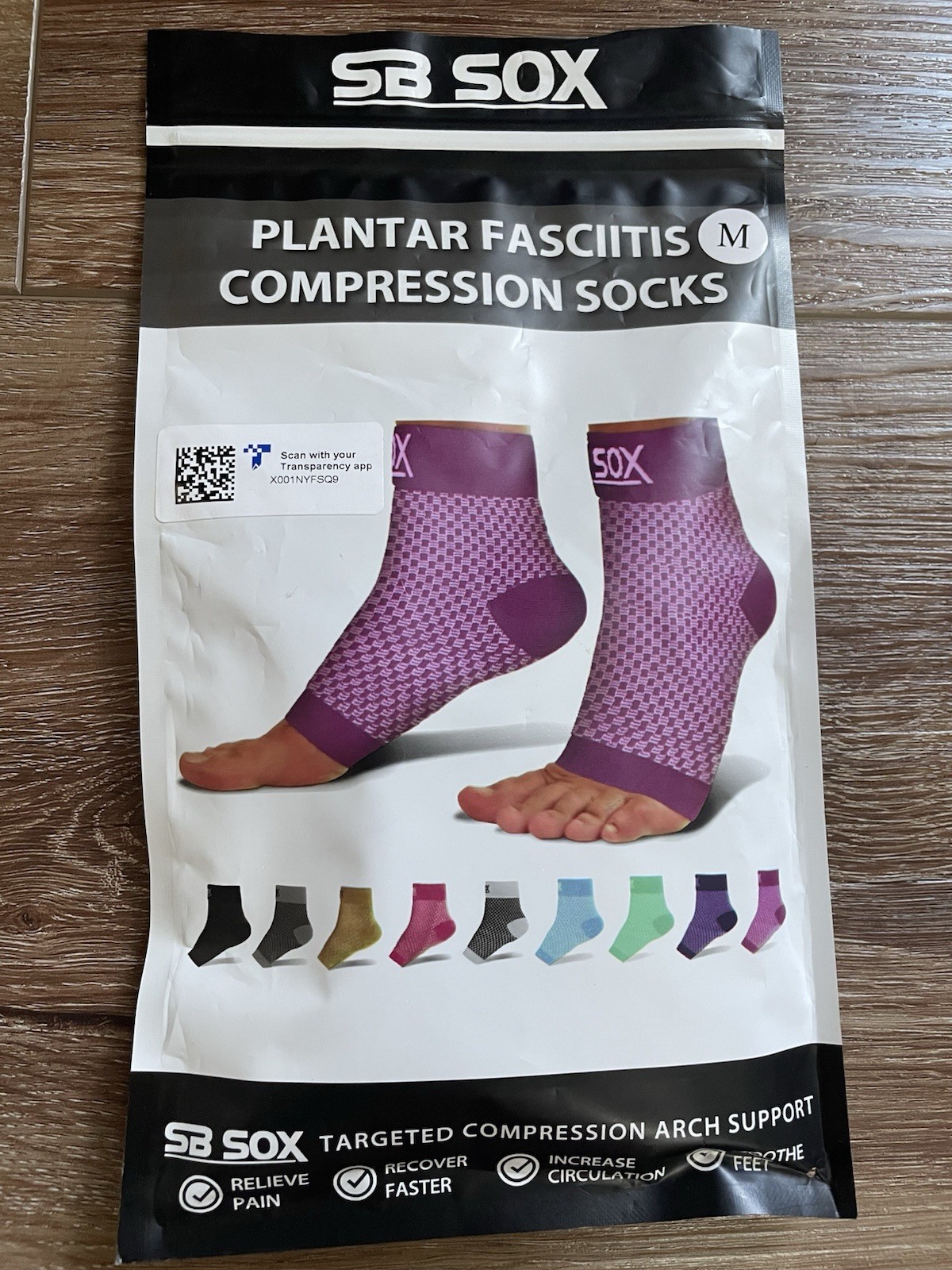 SB Sox Compression Sleeve Plantar Fasciitis Relief Socks Pink Sz Medium Low Cut
