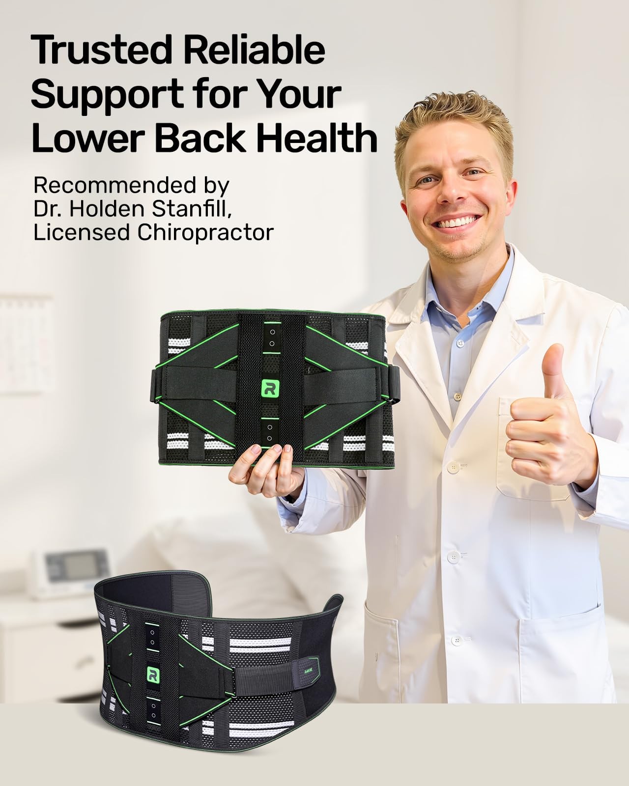 Back Brace for Lower Back Pain Relief, 8 Stays Powerful Lumbar Support for Me…