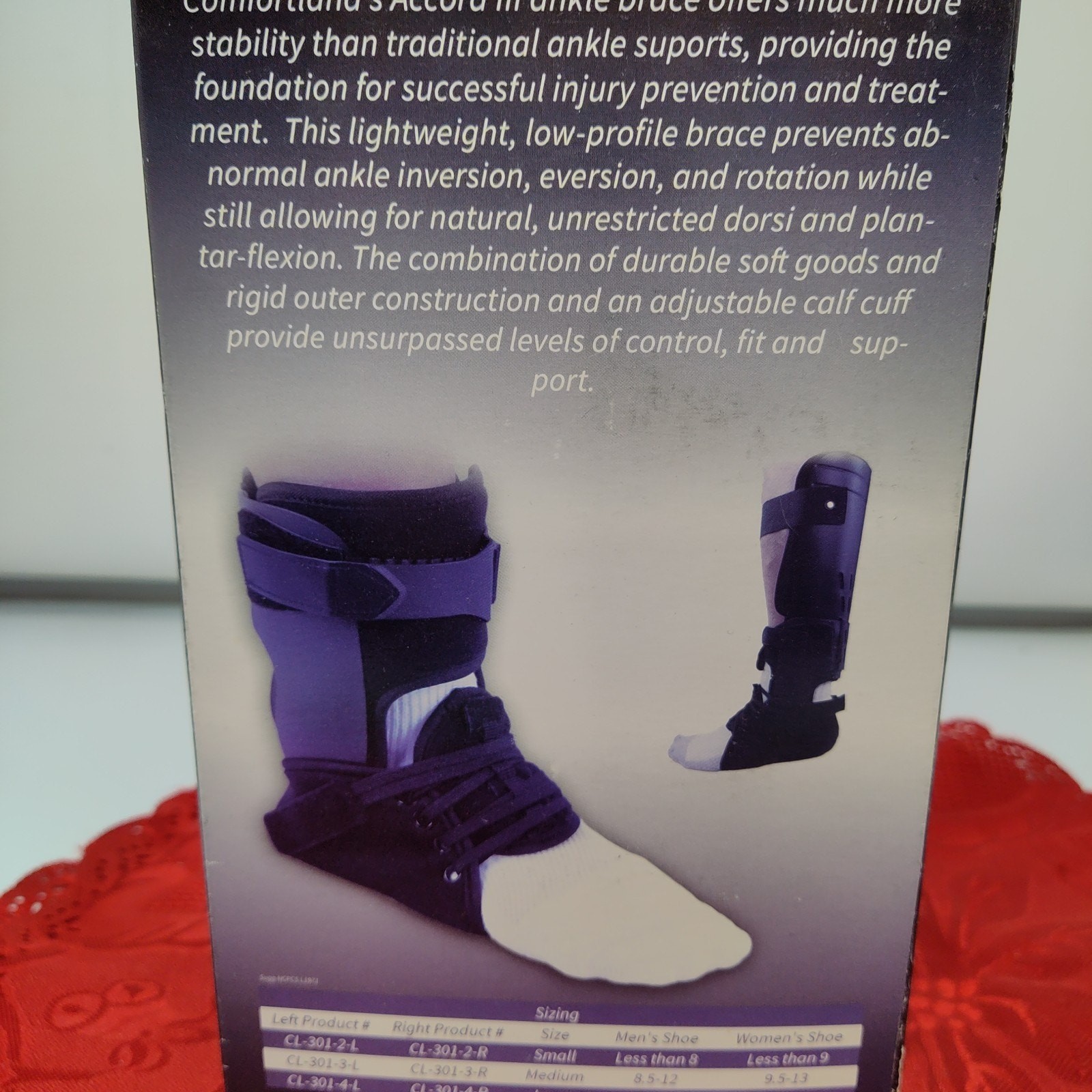 SL New Comfortland Accord Ankle Brace III Sm Left Foot CL-301-2-L Black Small