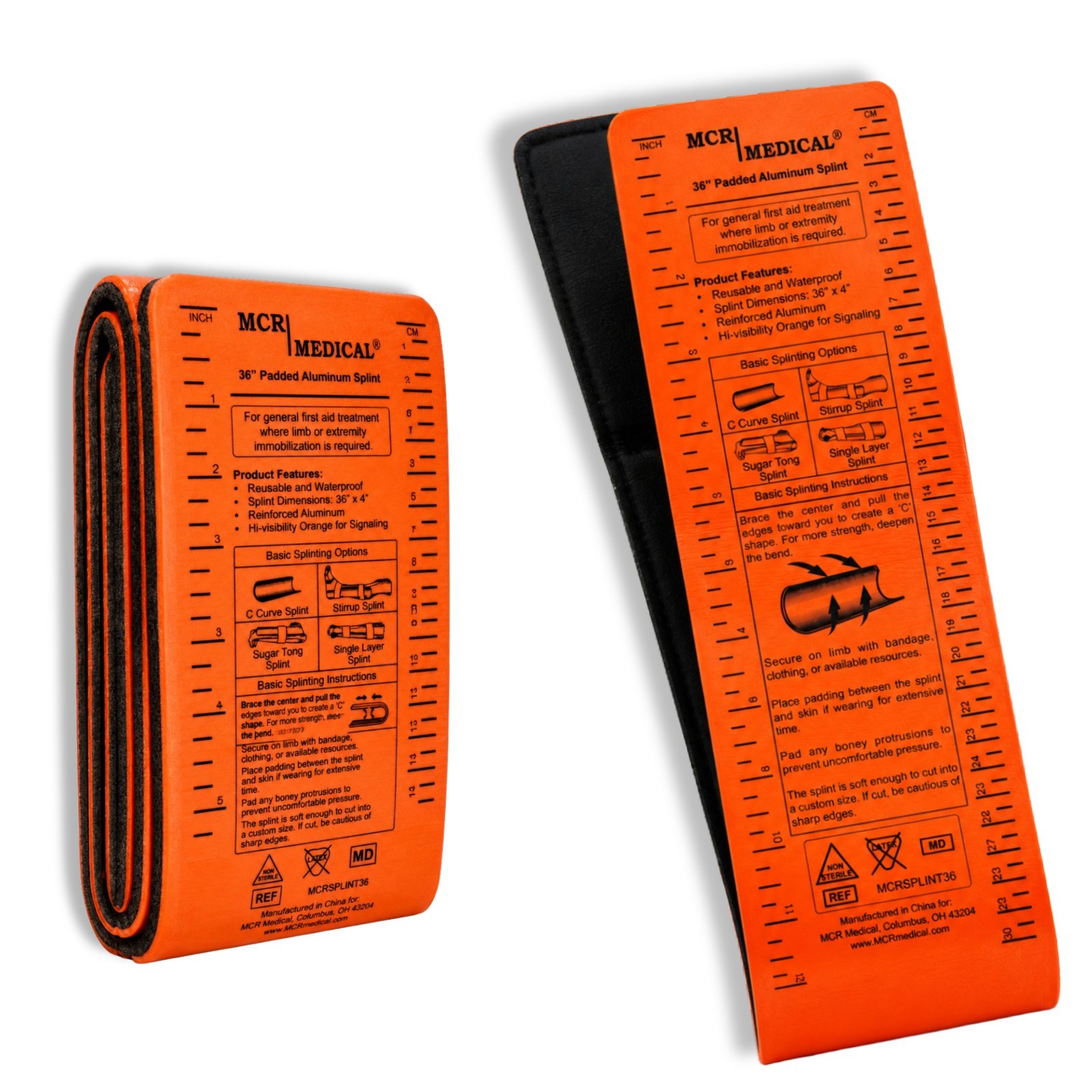 36″ Aluminum Reusable, Waterproof, Splint, Single