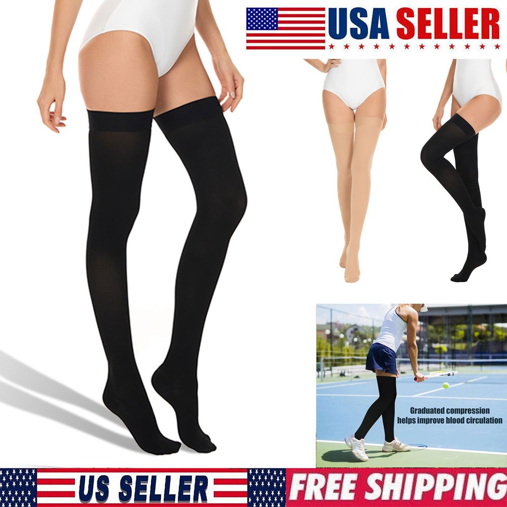 Thigh High 20-30mmHg Medical Compression Stockings Socks Mens and Womens