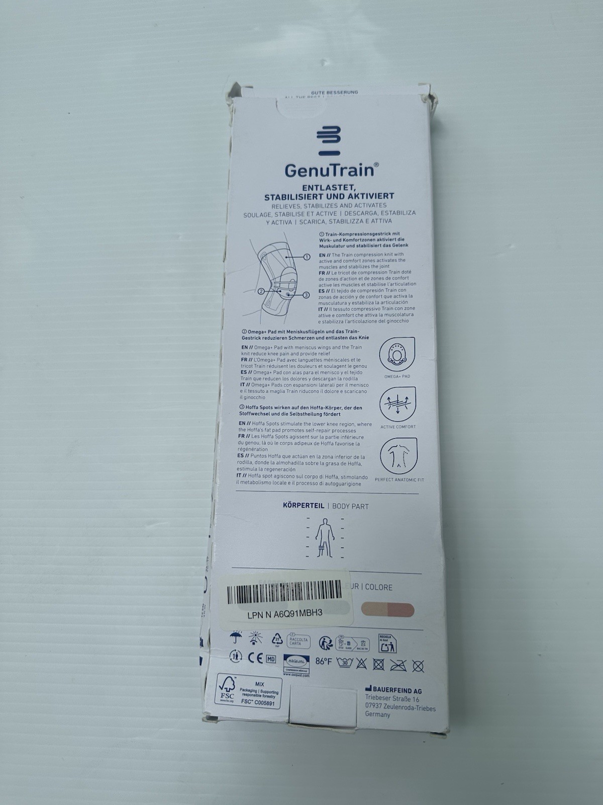 Bauerfeind GenuTrain Knee Support Brace Size 3 Beige New