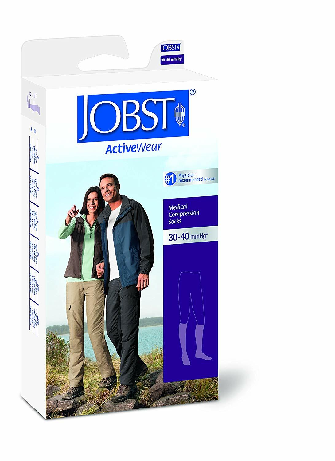 NEW Jobst ActiveWear 30-40 mmHg Extra Firm Support Unisex Athletic Knee Highs
