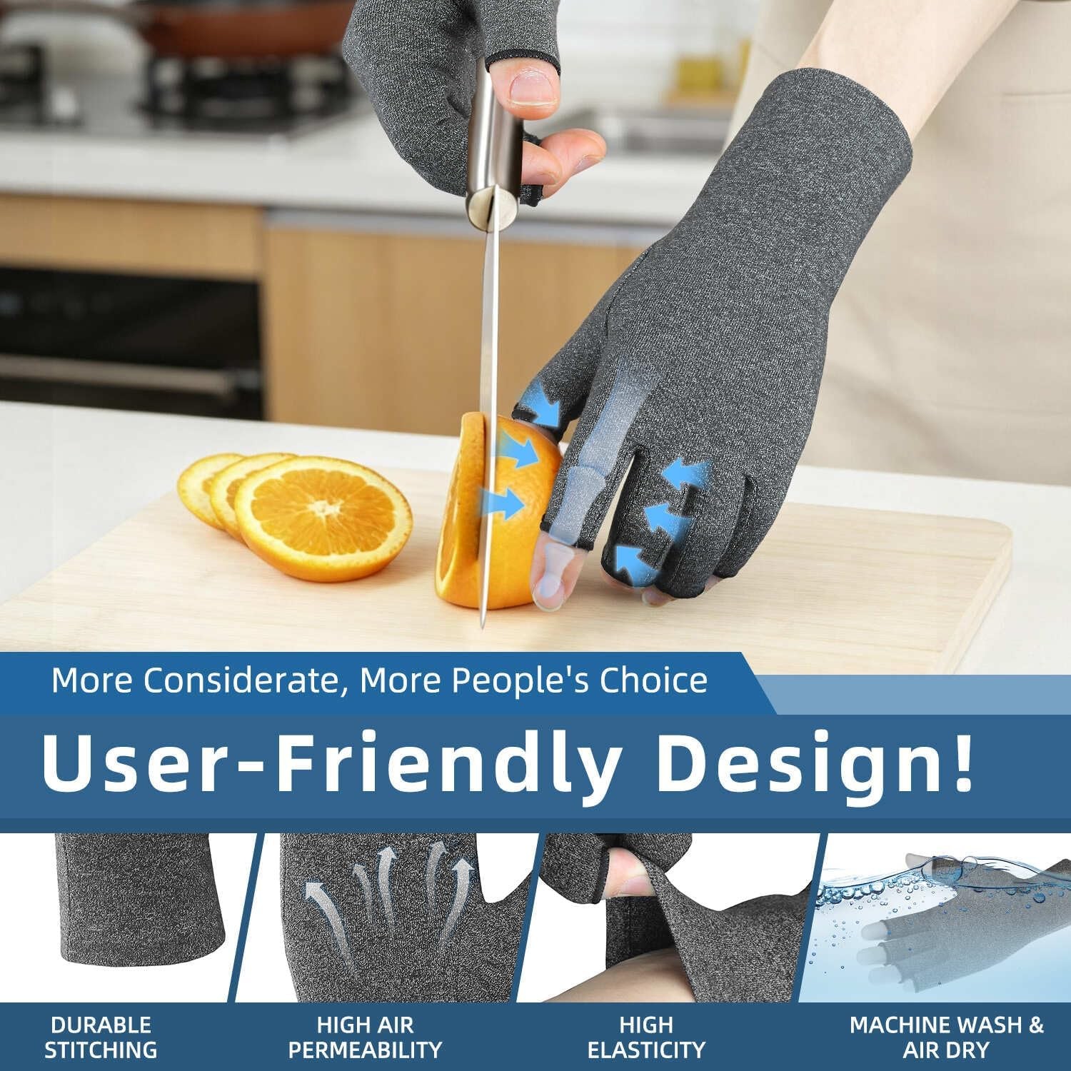 Copper Arthritis Compression Gloves Hand Support Pain Relief Joint Self Care