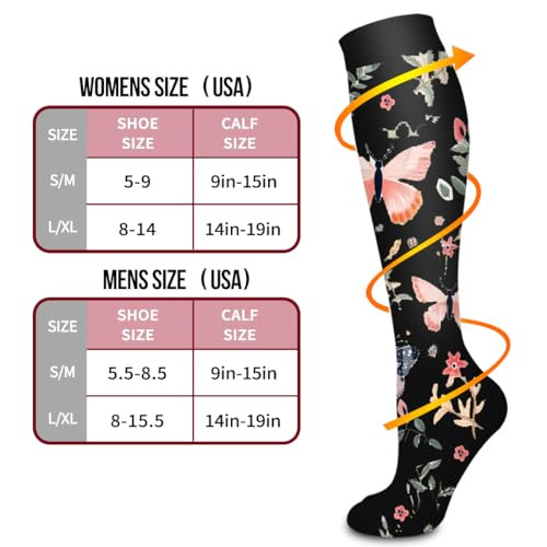 Bluemaple Copper Compression Socks For Women & Large-X-Large A-multicoloured203
