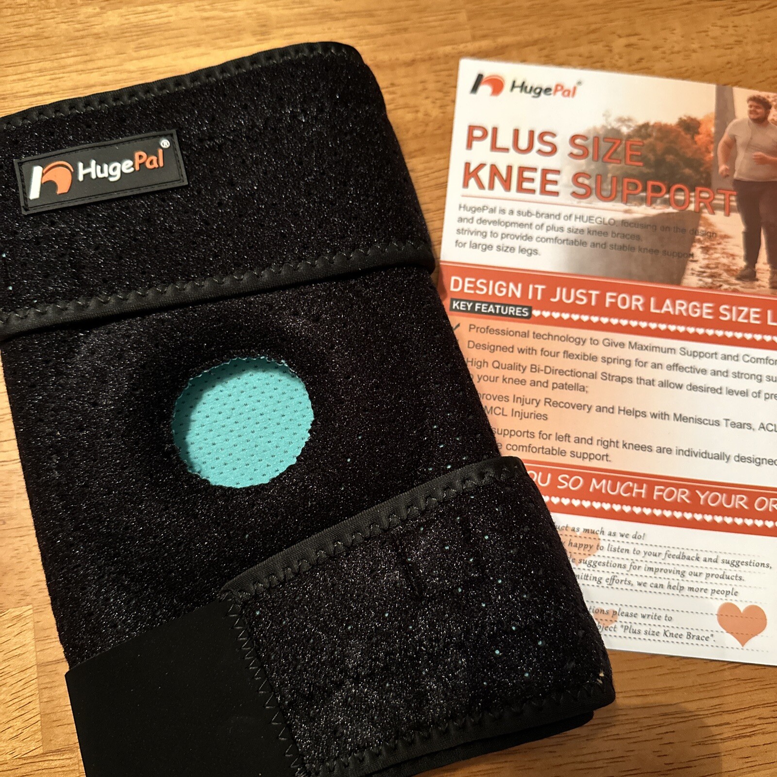 Knee Brace Compression Sleeve Support, Plus Size From Huge Pal