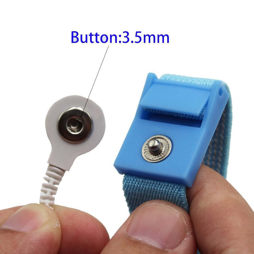 Adjustable Estim Wrist Strap Components 4pcs Blue Stim Loops 4pcs White Wires