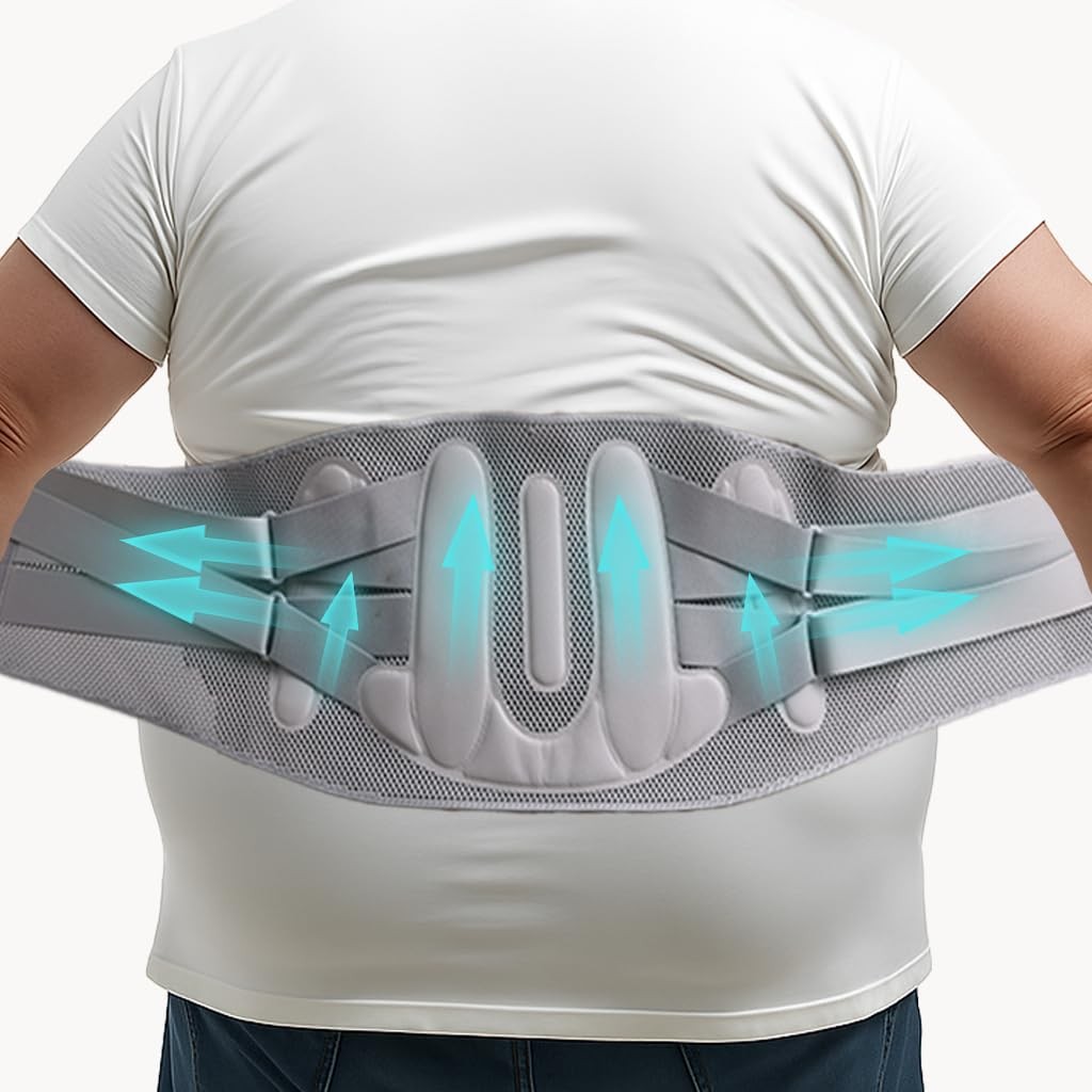 Plus Size Back Brace for Men Lower Back Big Belly Support 52″60″ Waist