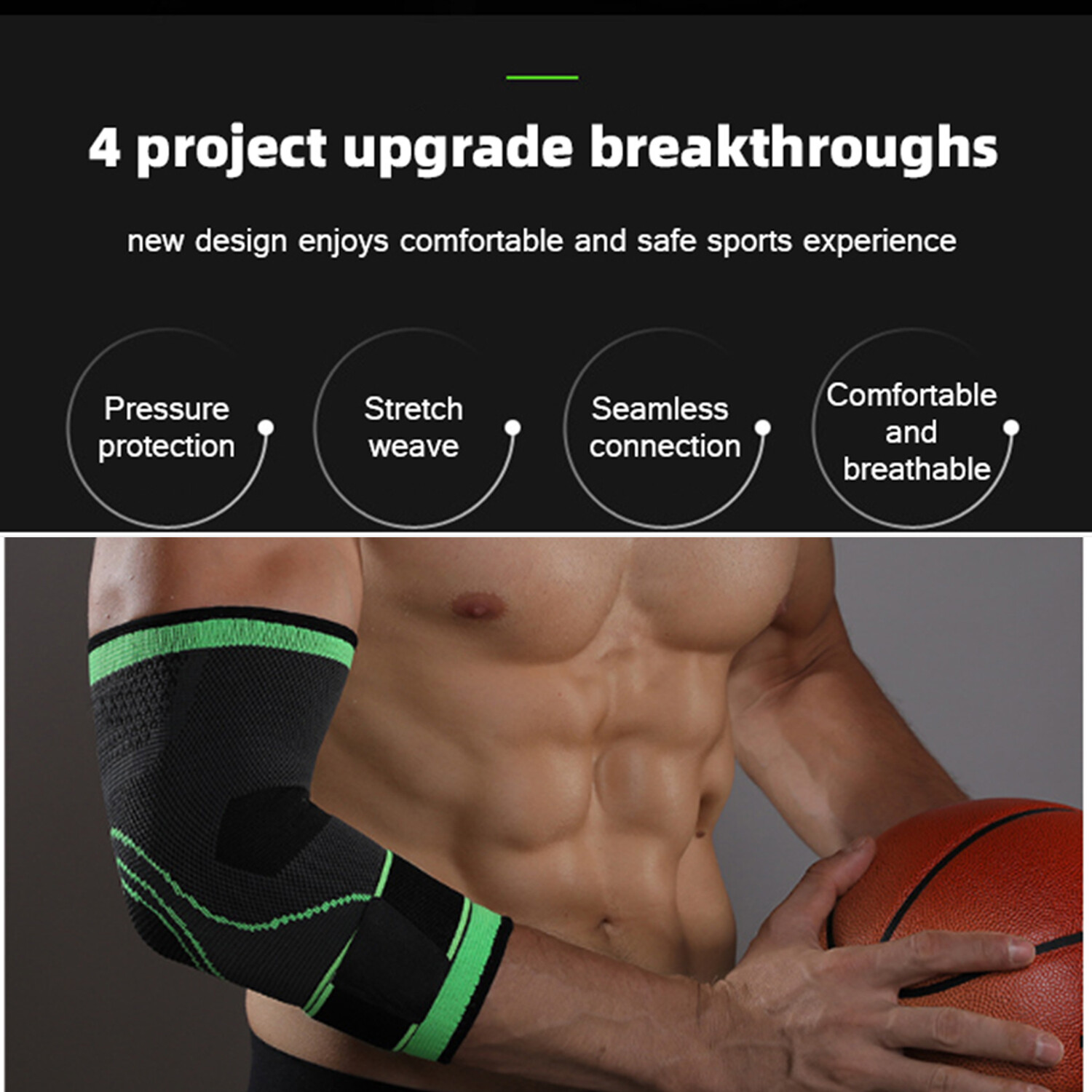 Compression Elbow Sleeve Brace Wrap Support fit Arthritis Tendonitis Pain Relief