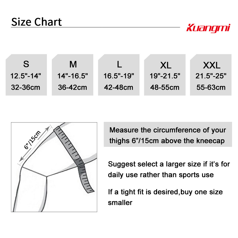 Kuangmi Knee Compression Sleeve Brace Cramp Prevention Patella Pad Protection