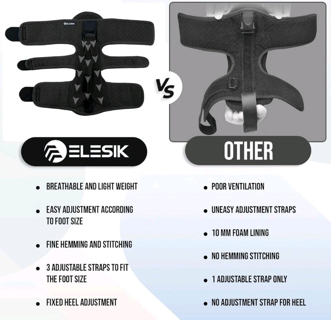 Elesik Night Splint for Plantar Fasciitis Adjustable Foot Brace Heel&Arch Relief