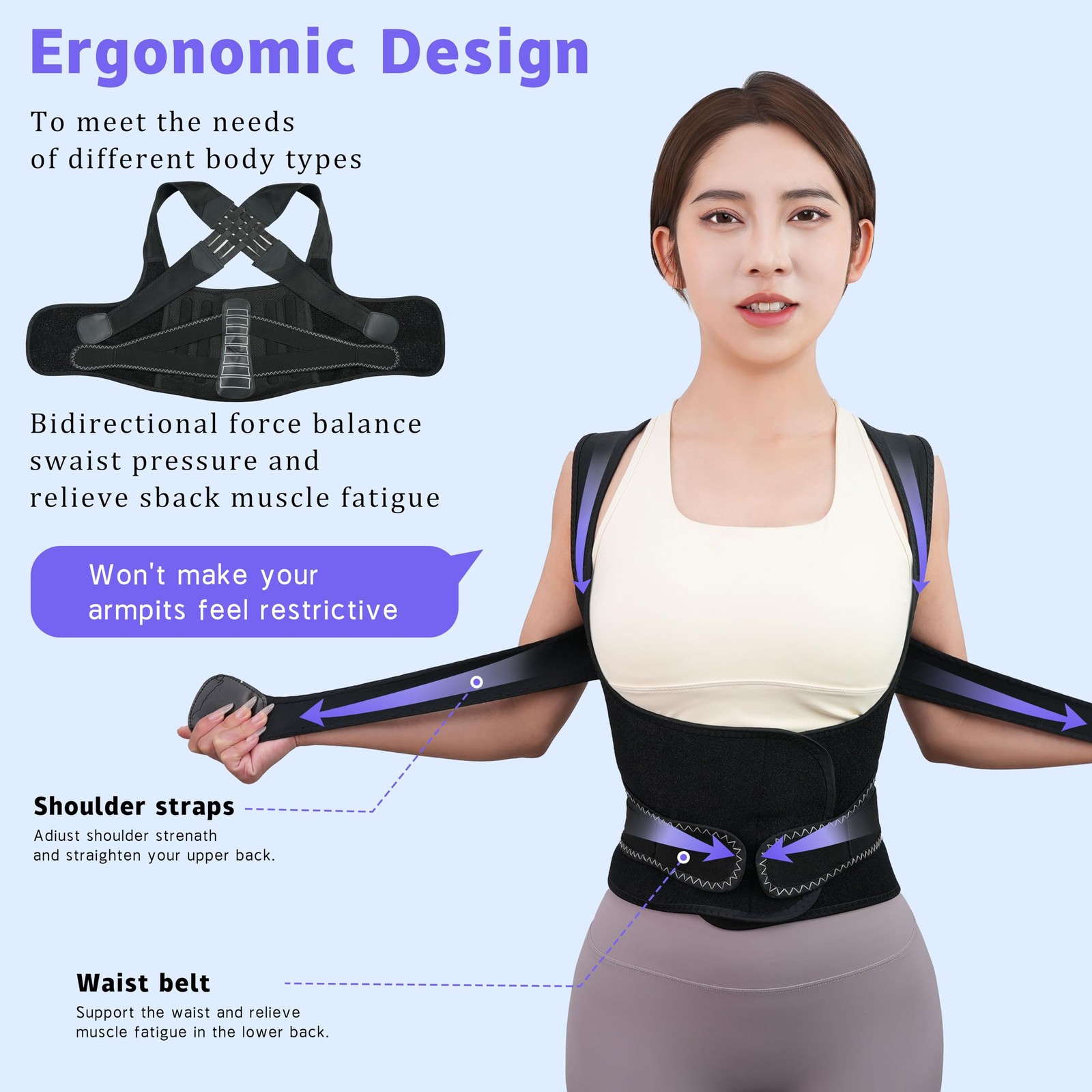 SFSSCDF Back Brace Posture Corrector for Women and Men Vertical L
