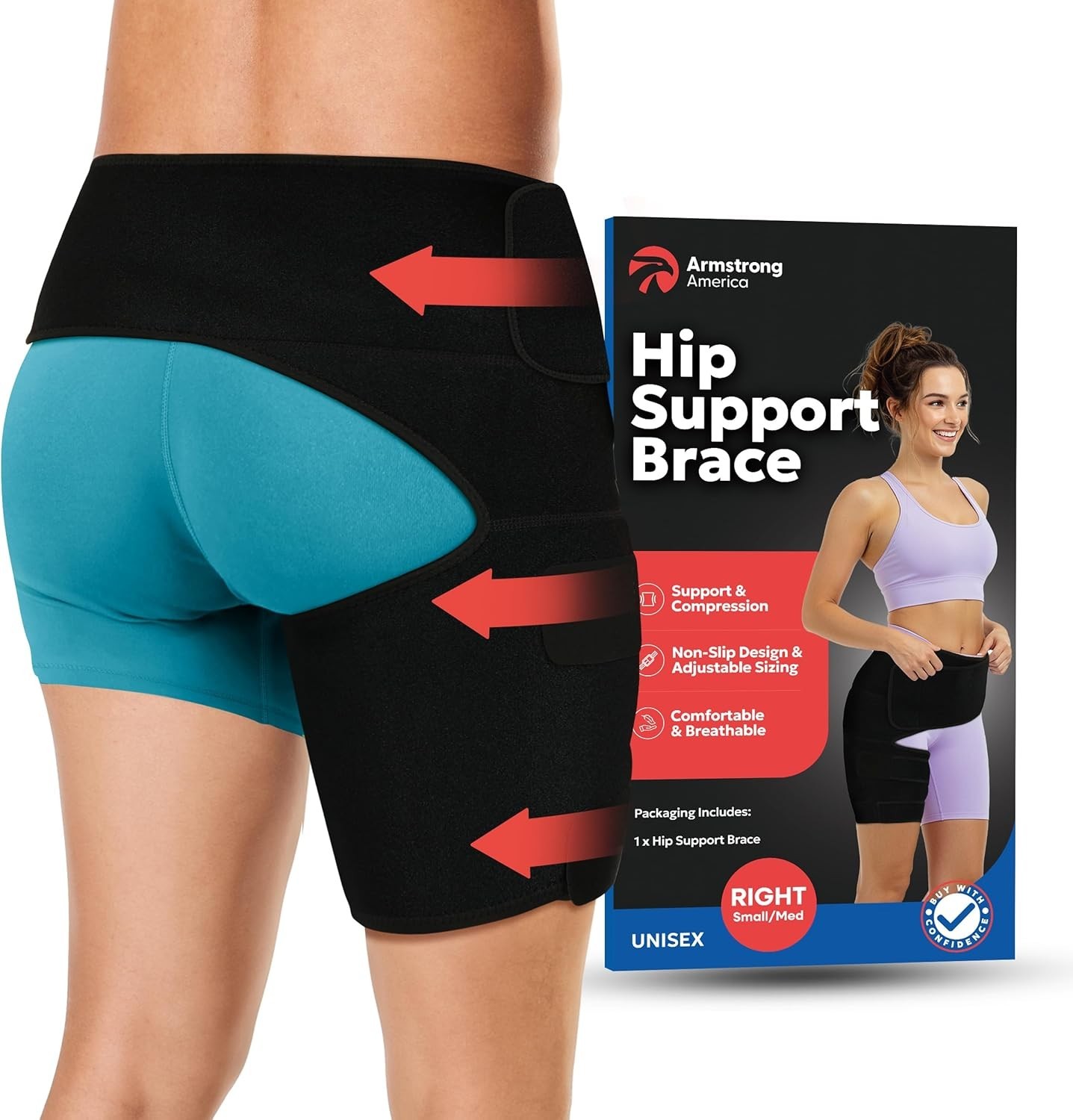 Hip Brace Thigh Compression Sleeve | Sciatica Pain Relief Device | Hamstring …