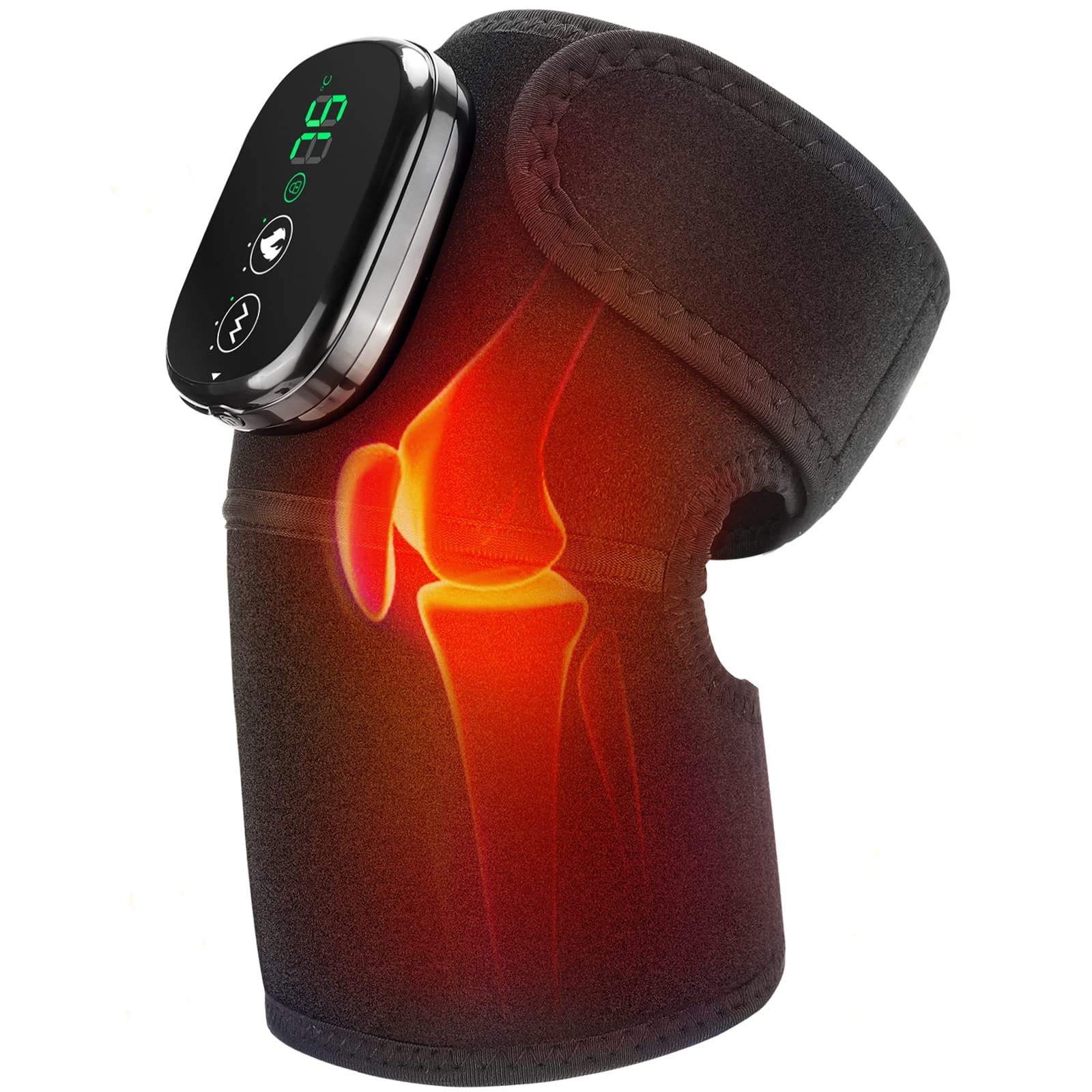 Knee Massager with Heat and Vibration, Heating Pad for Knee Shoulder Elbow, H…