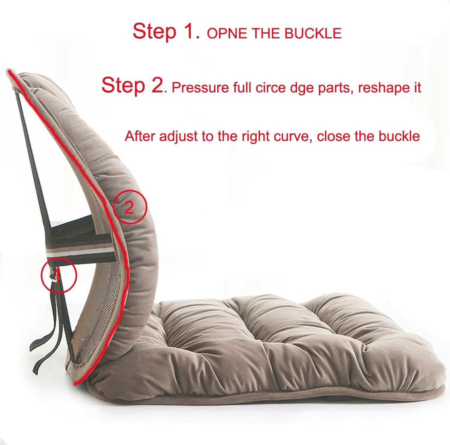 ALIBO Low Back Pain Relief Large Size Firm Lumbar Support and Nonslip Recliner C