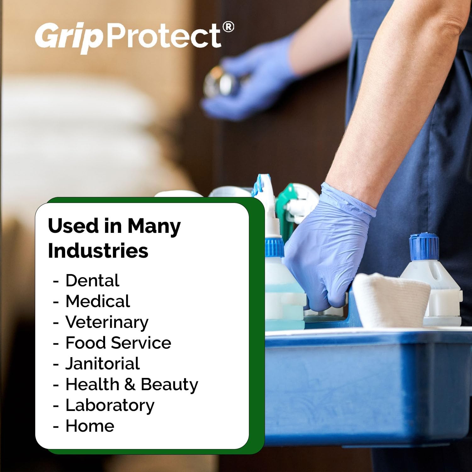 GripProtect Precise Nitrile Gloves 4 Mil – Medium (Pack of 100), Blue