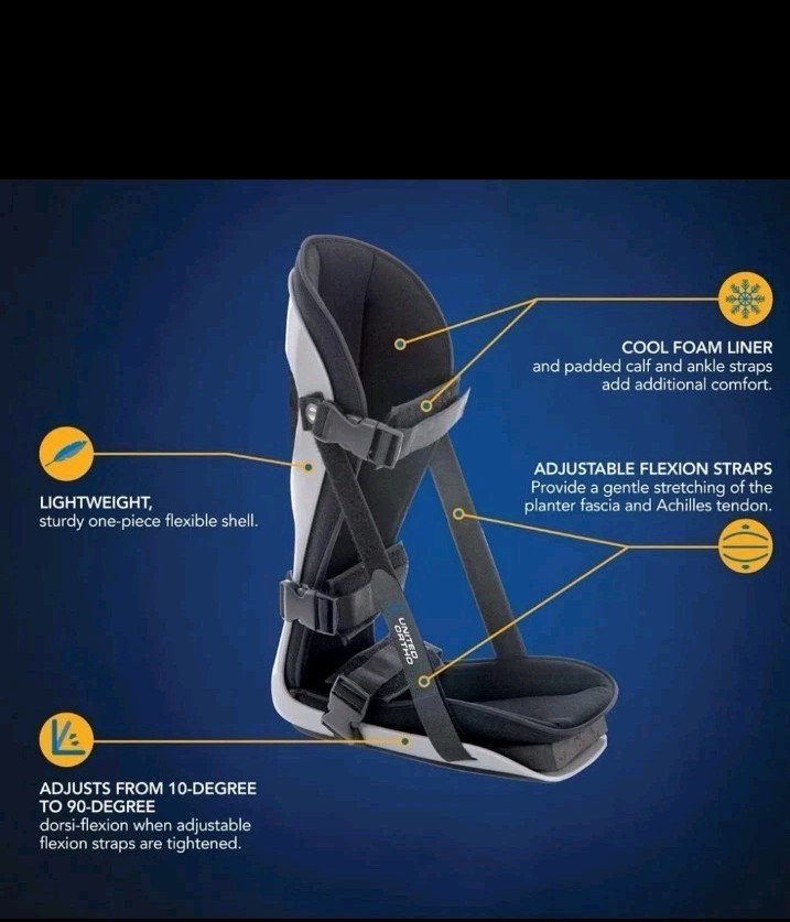 United Ortho Plantar Fasciitis Adjustable Leg Support Brace Large (LG) L or R