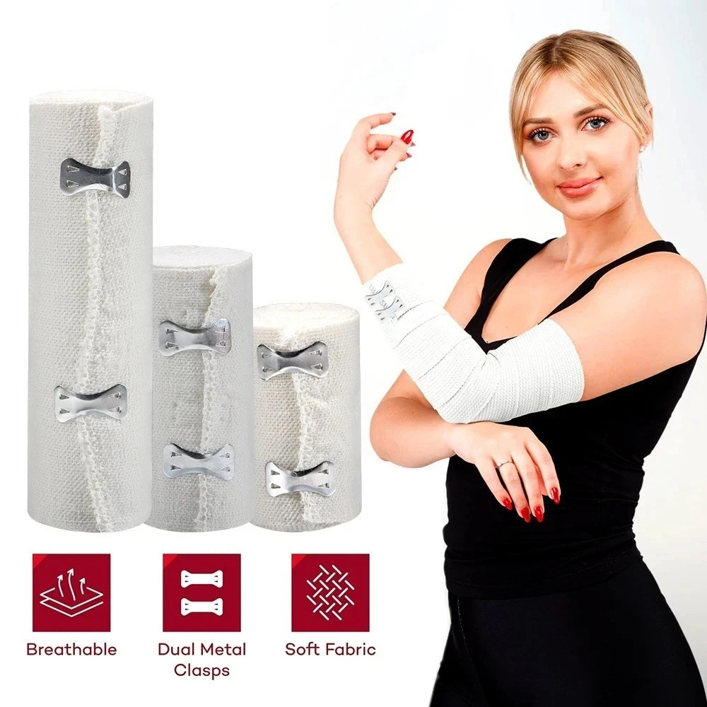 Elastic Bandage Wrap 450cm Stretch Compression Sports Ankle Calf Foot Support