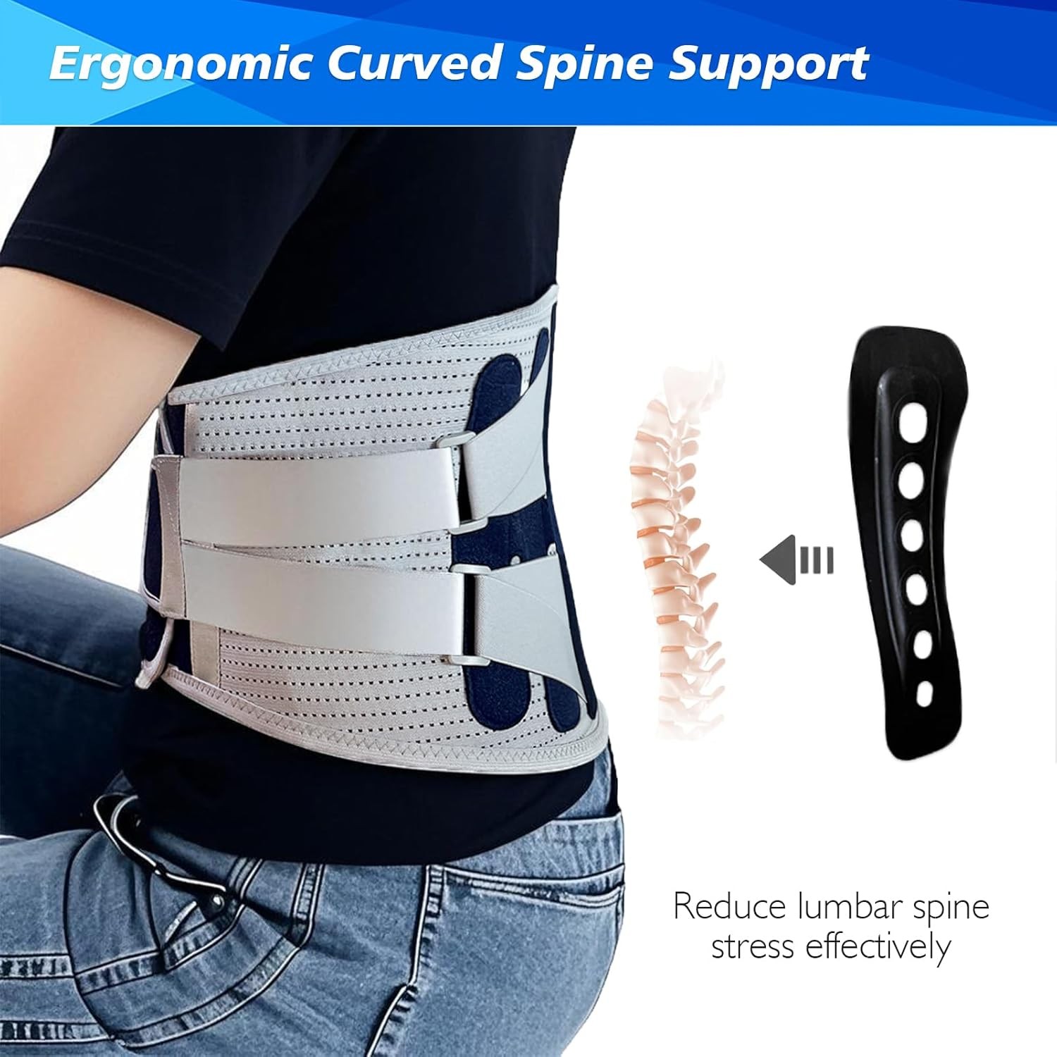 Back Brace for Lower Back Pain Relief from Herniated Disc, Sciatica & Scoliosis,