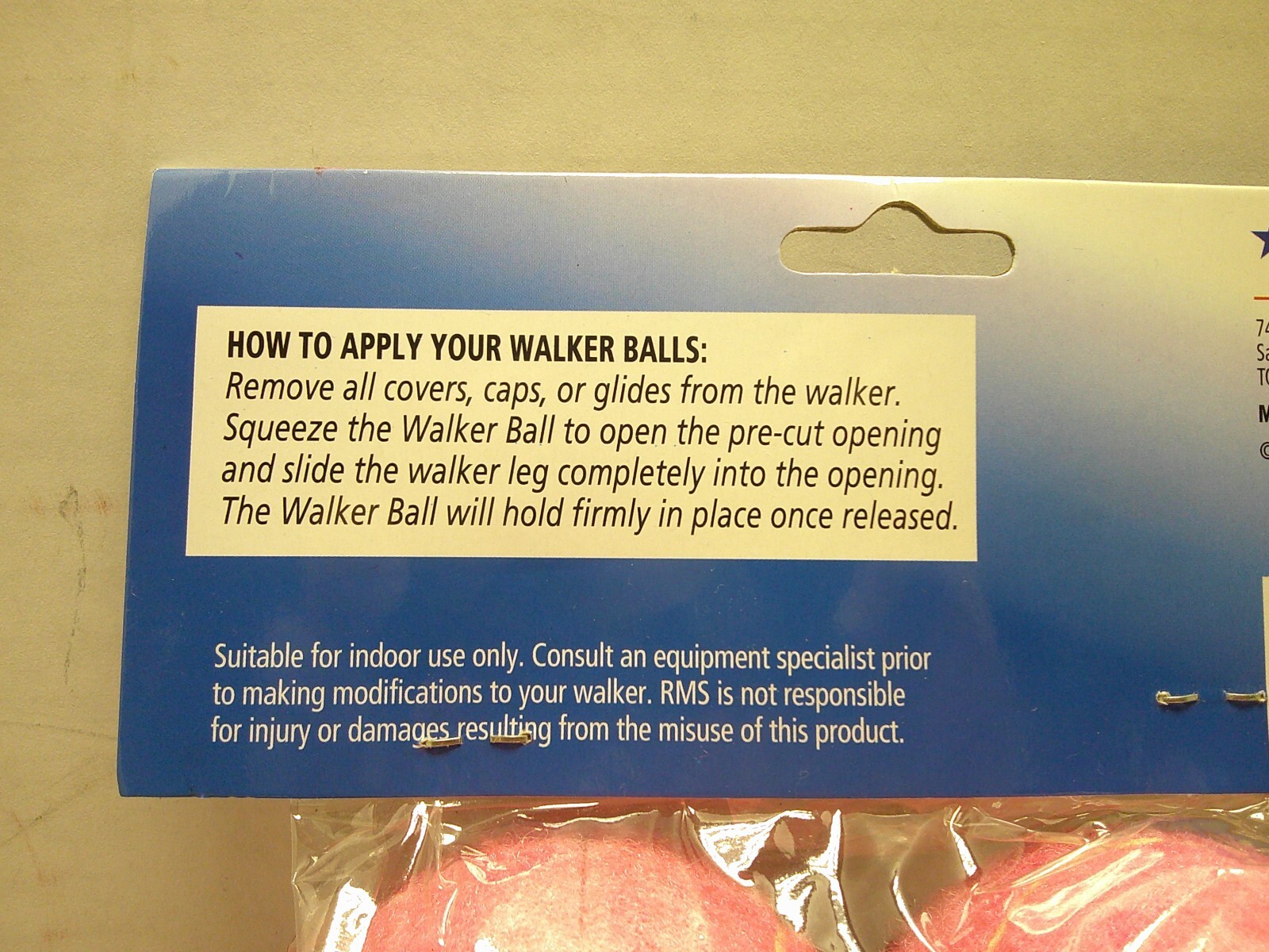 RMS Walker Glide Balls Set of 2 Pink Balls Precut Opening for Easy Installation