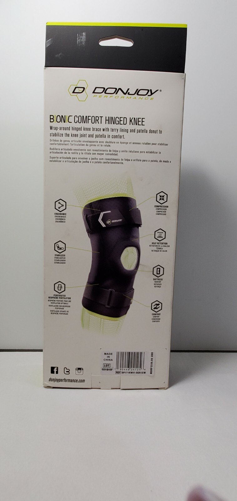 Donjoy Bionic Bilateral Hinged Knee Wrap Joint Stabilization – Size S/M