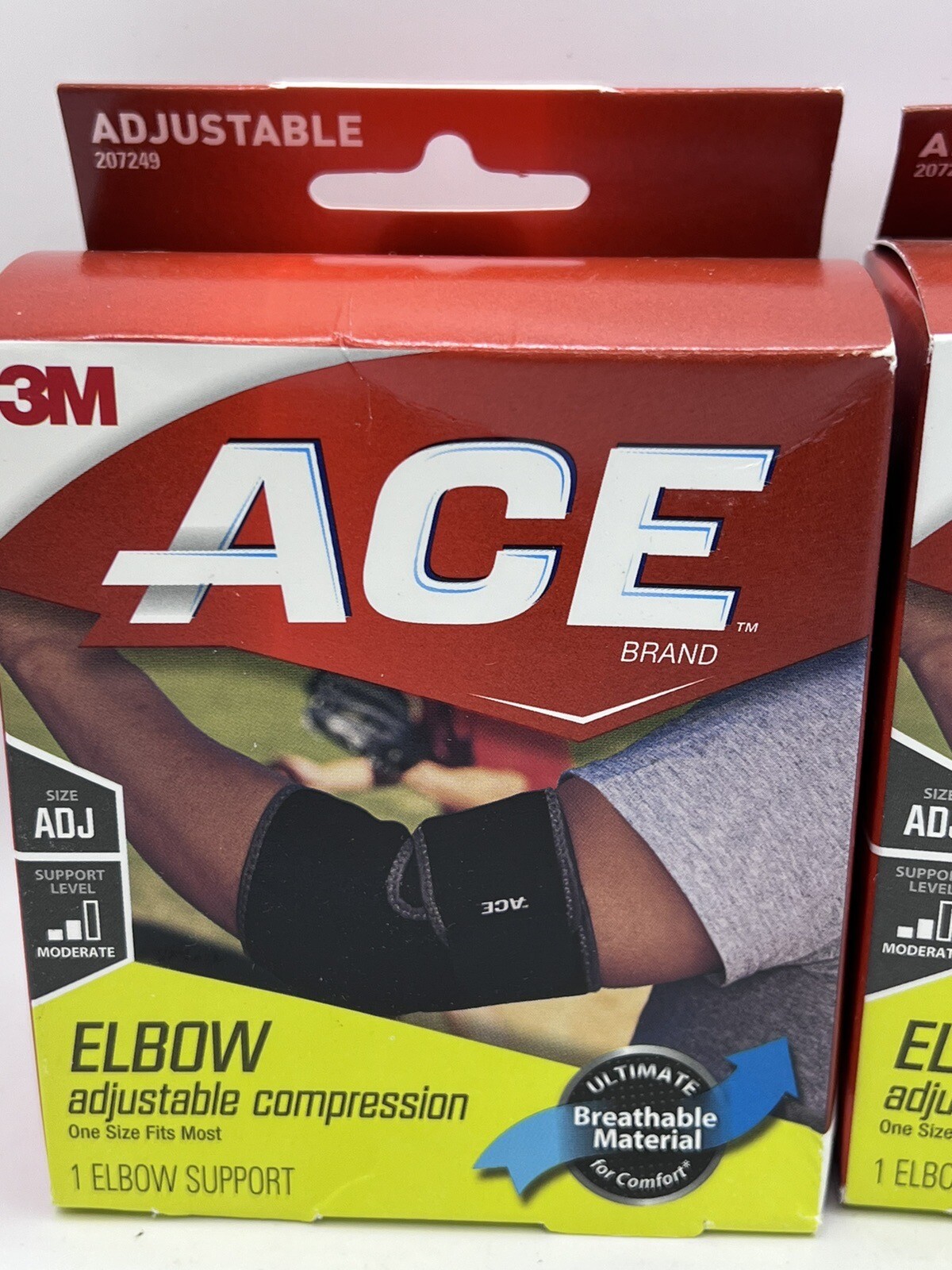 3M Ace 207249 Elbow Support, Adjustable Compression, Moderate Support Lot Of 2