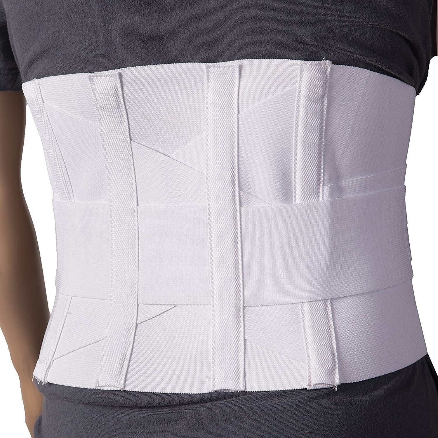 White Lower Back Pain Relief Lumbar Brace Waist Support Orthopedic Elastic Belt